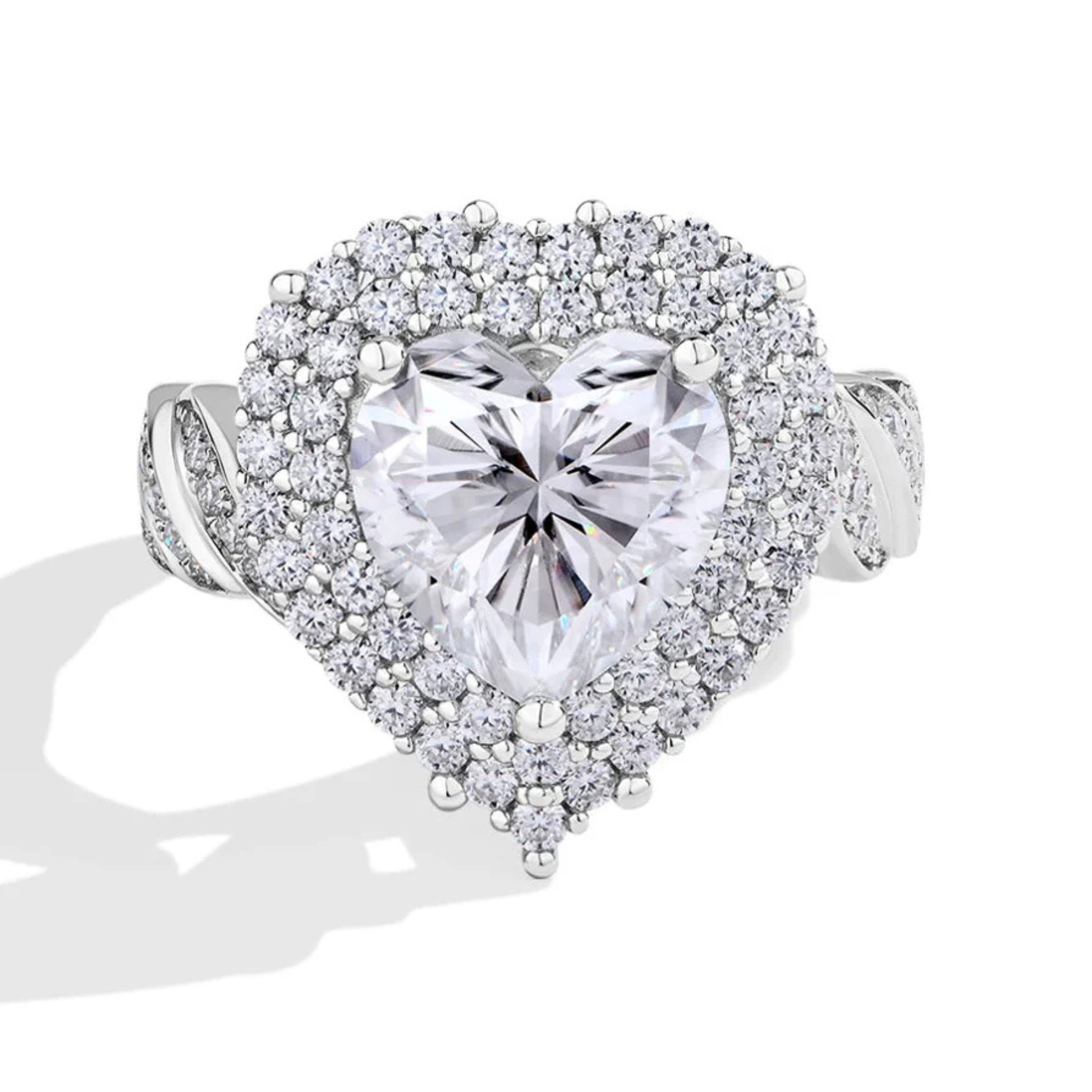 4 CT Heart Cut Moissanite Engagement Ring