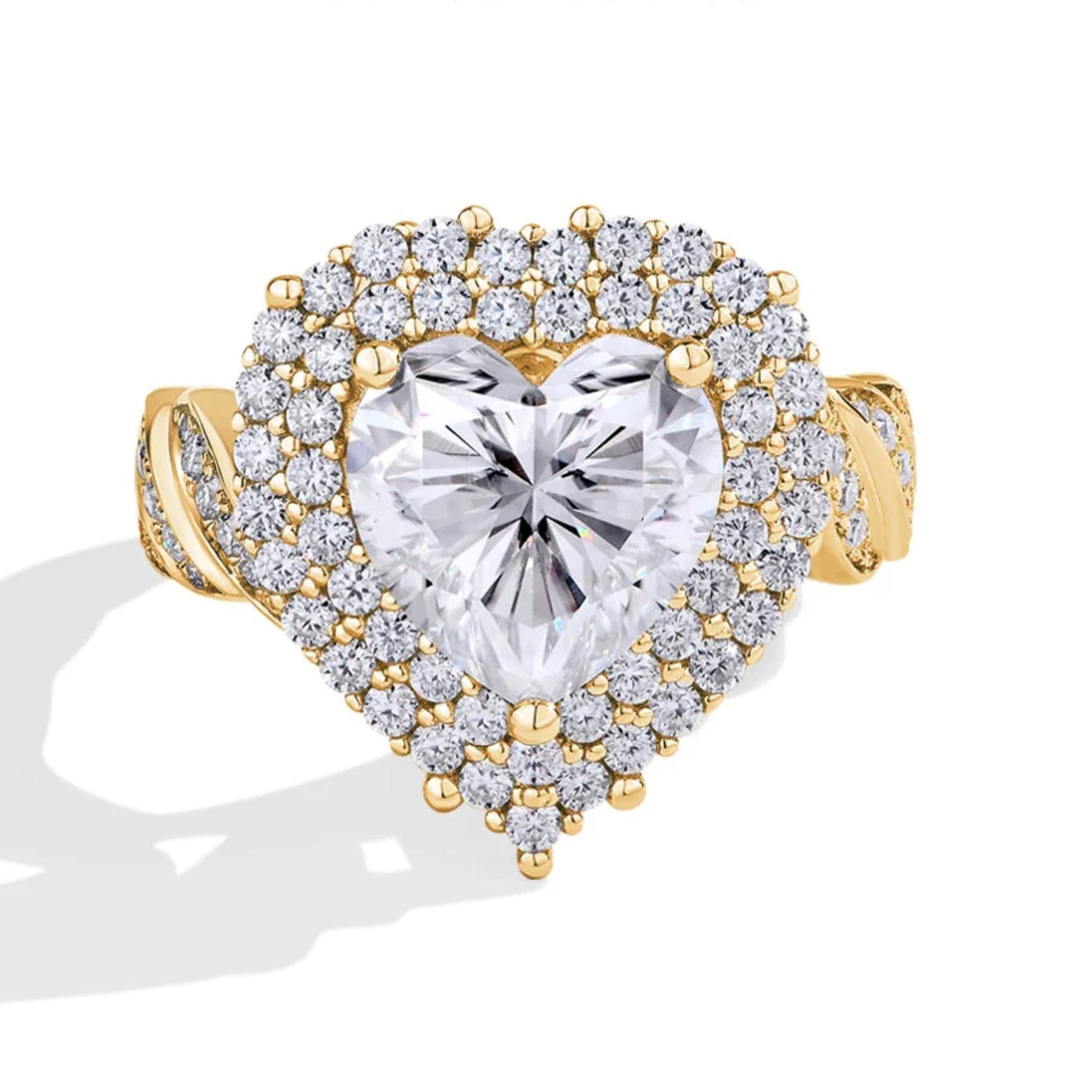 4 CT Heart Cut Moissanite Engagement Ring