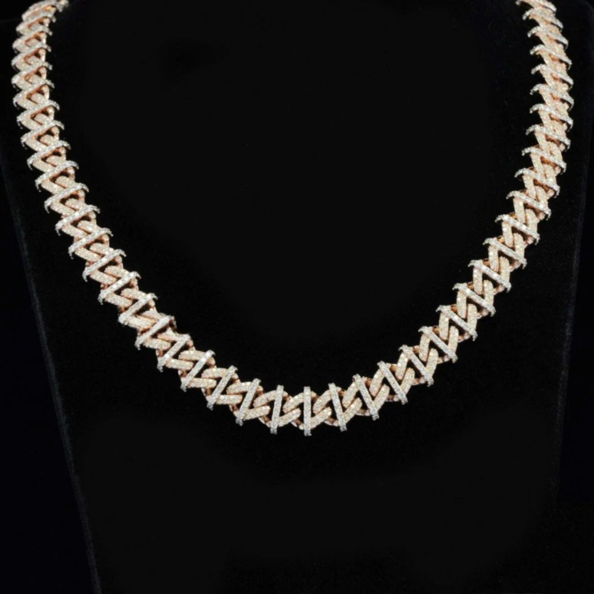 16mm Moissanite Diamond Embellished Hip Hop Style Unisex Cuban Link Chain