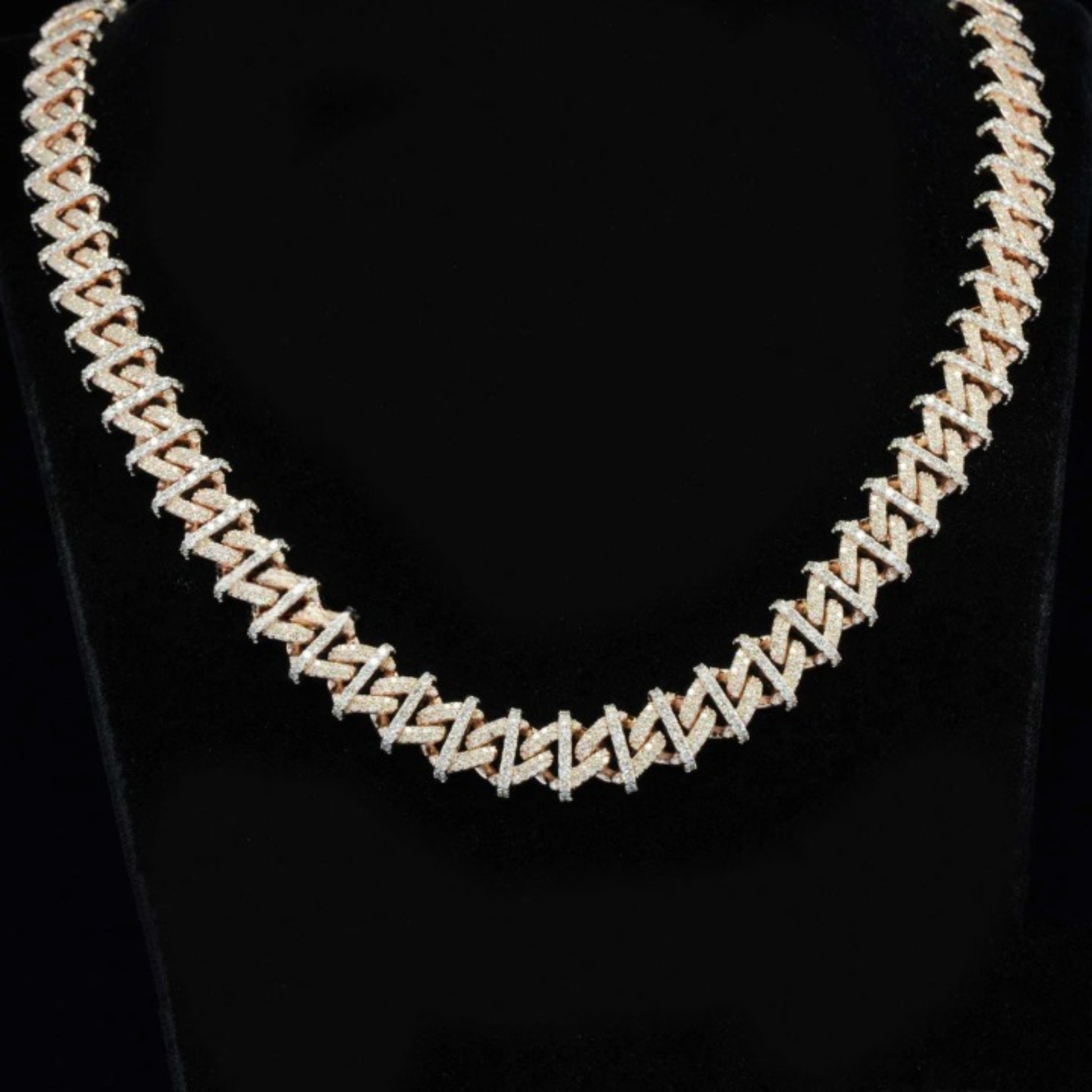16mm Moissanite Diamond Embellished Hip Hop Style Unisex Cuban Link Chain