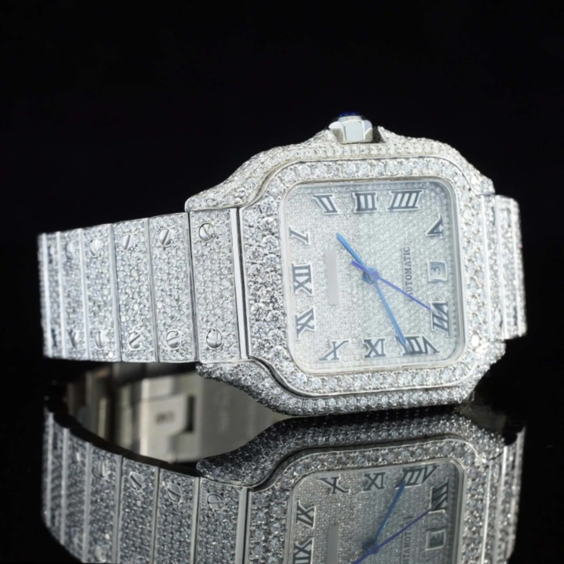 Fully Diamond Iced Out Moissanite Watch For Men