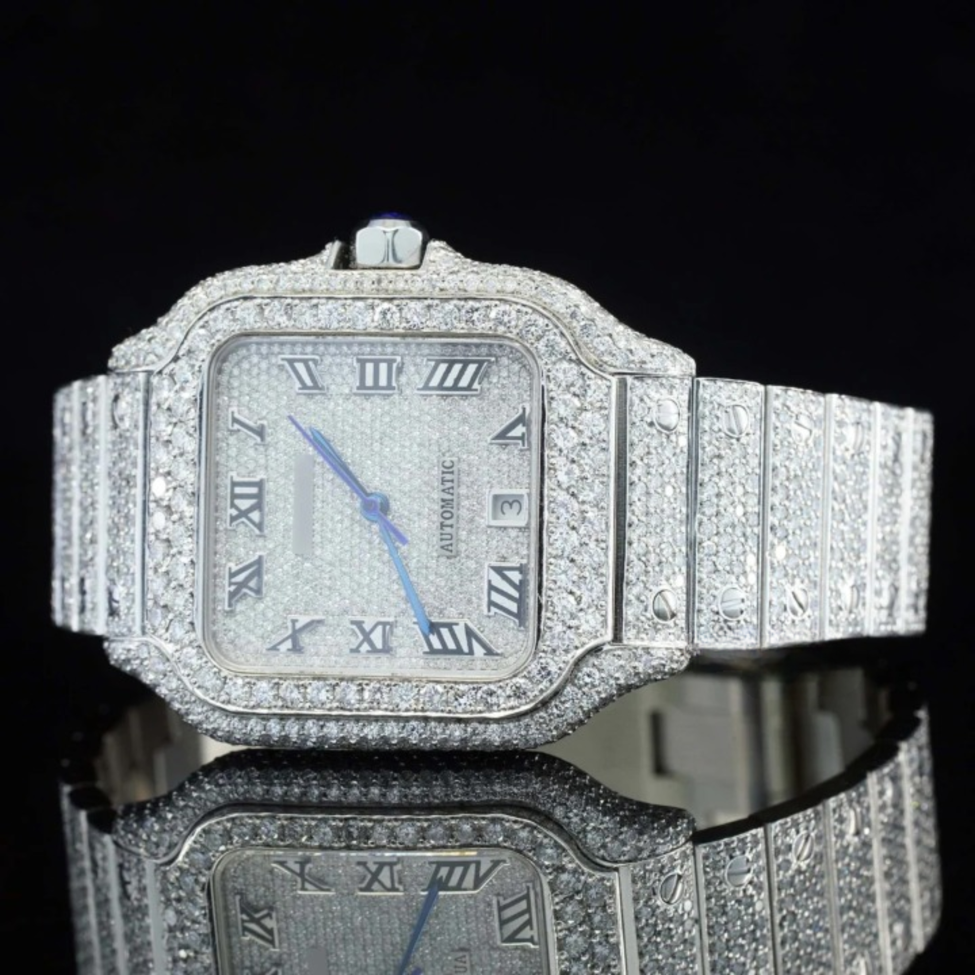 Fully Diamond Iced Out Moissanite Watch For Men