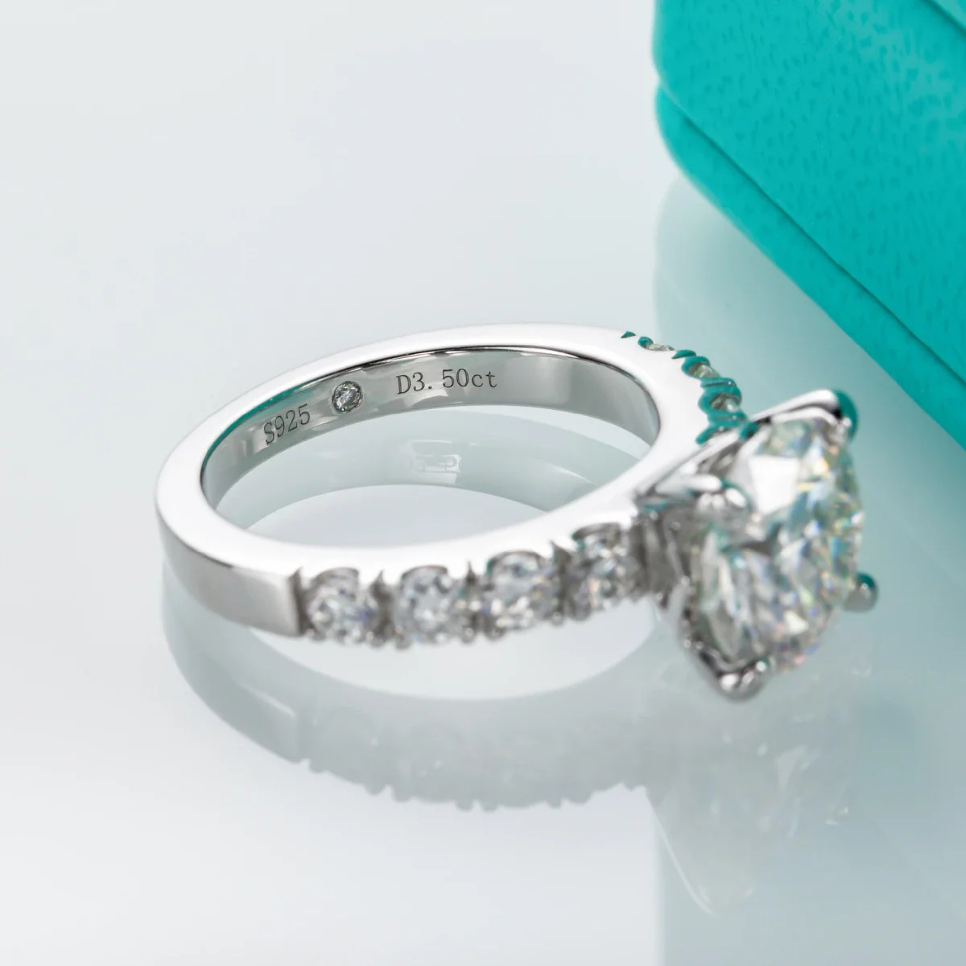 4.3 CT D Color Moissanite Engagement Ring
