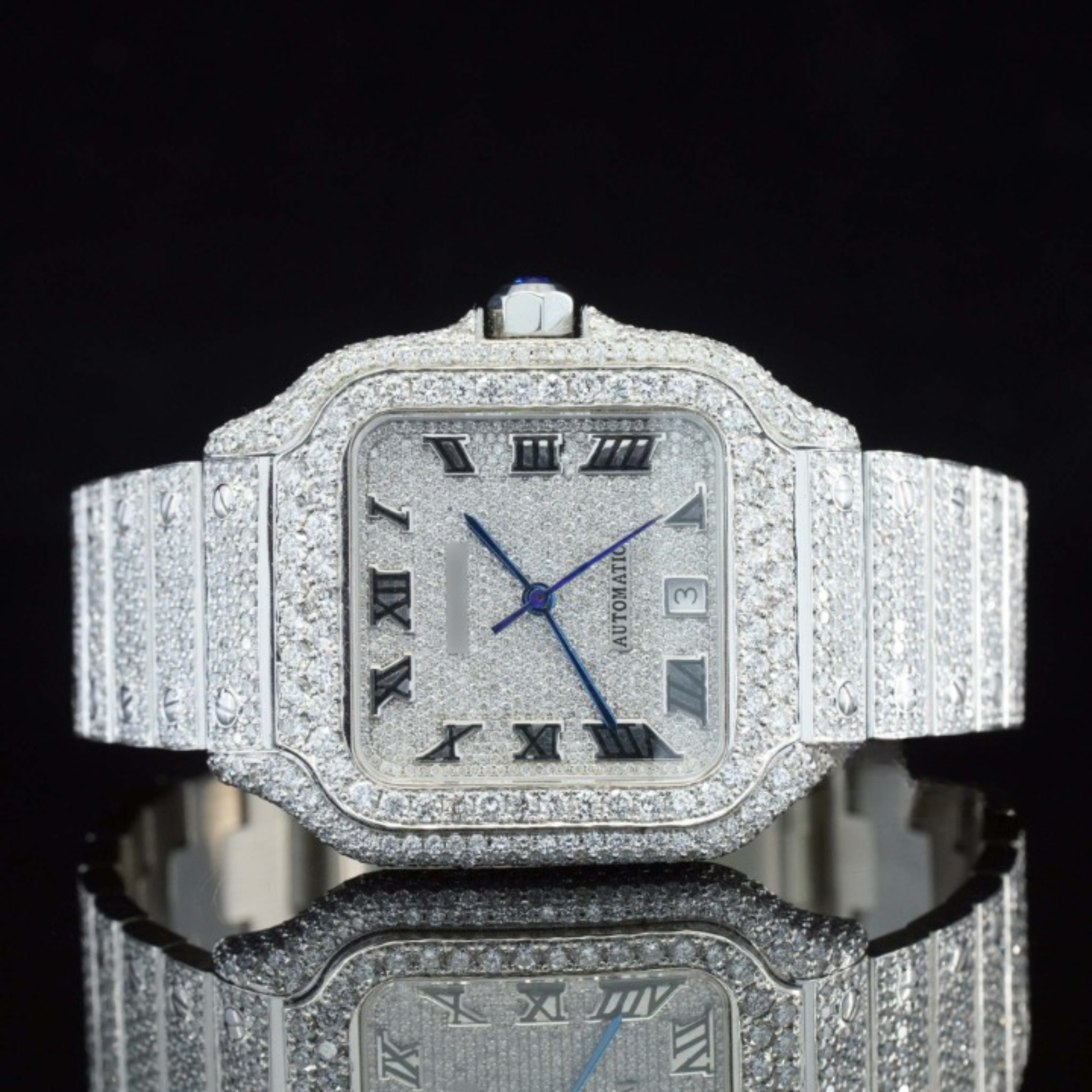Fully Diamond Iced Out Moissanite Watch For Men