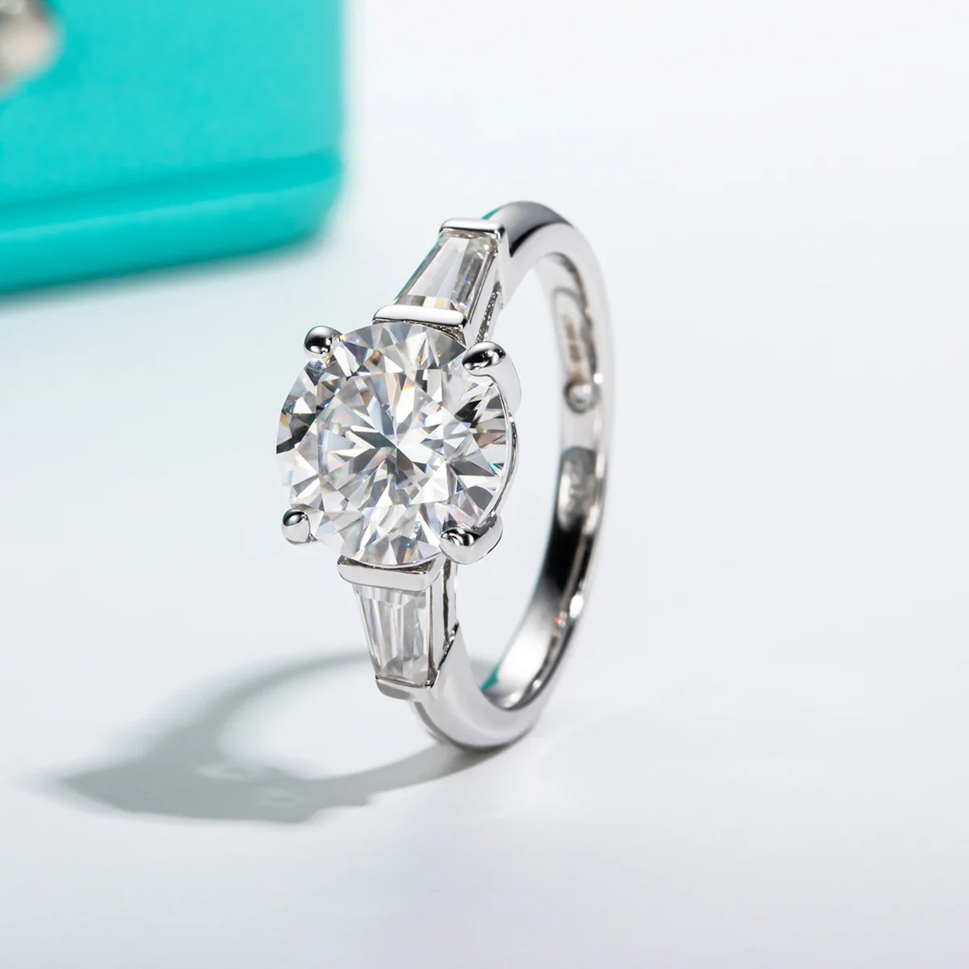 3 CT Round Cut Moissanite Engagement Ring