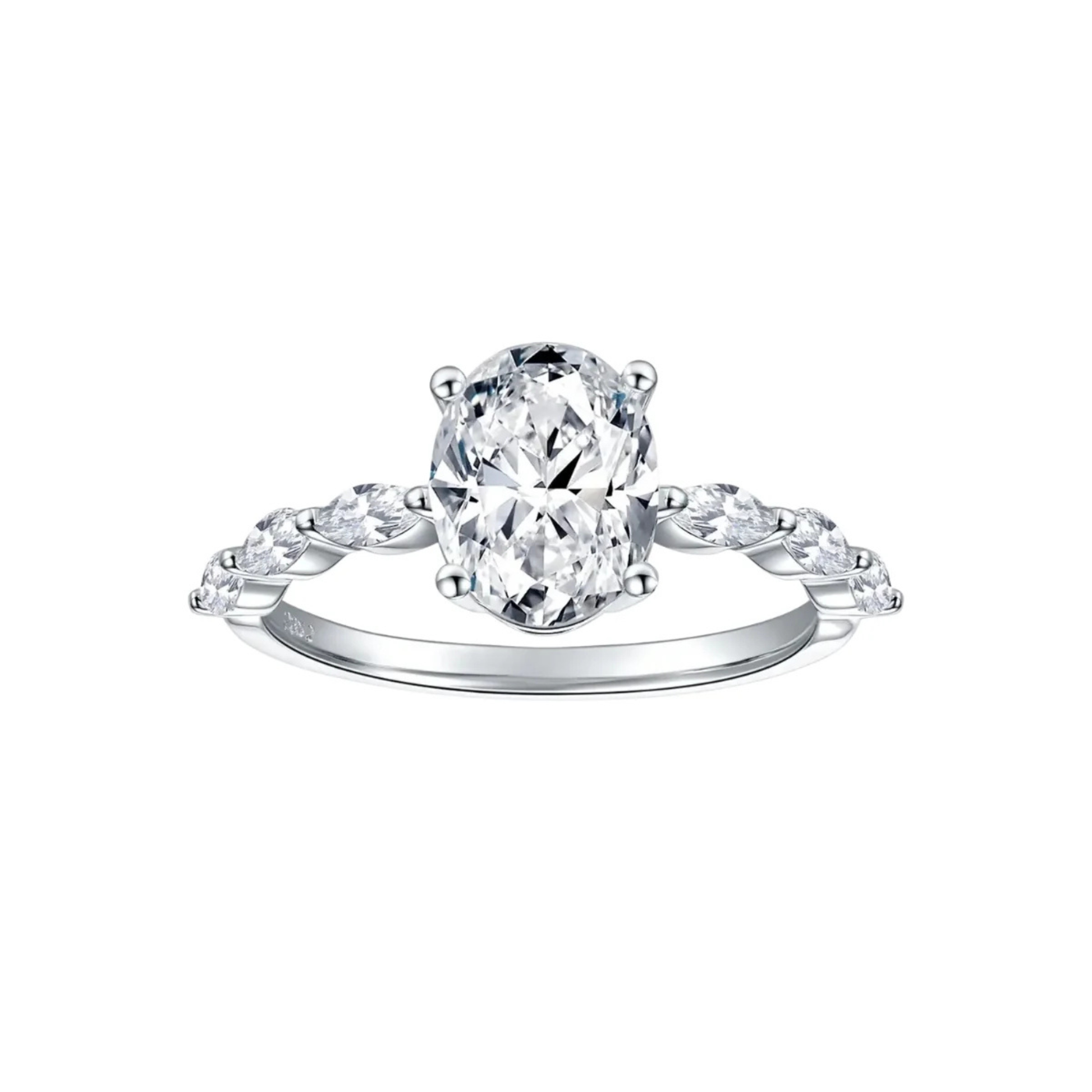 2CT Oval Cut Moissanite Engagement Ring