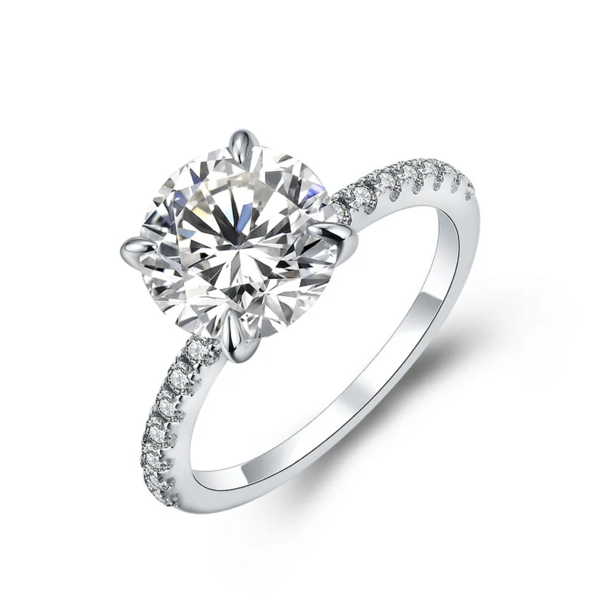 3 CT VVS1 D Color Moissanite Engagement Ring