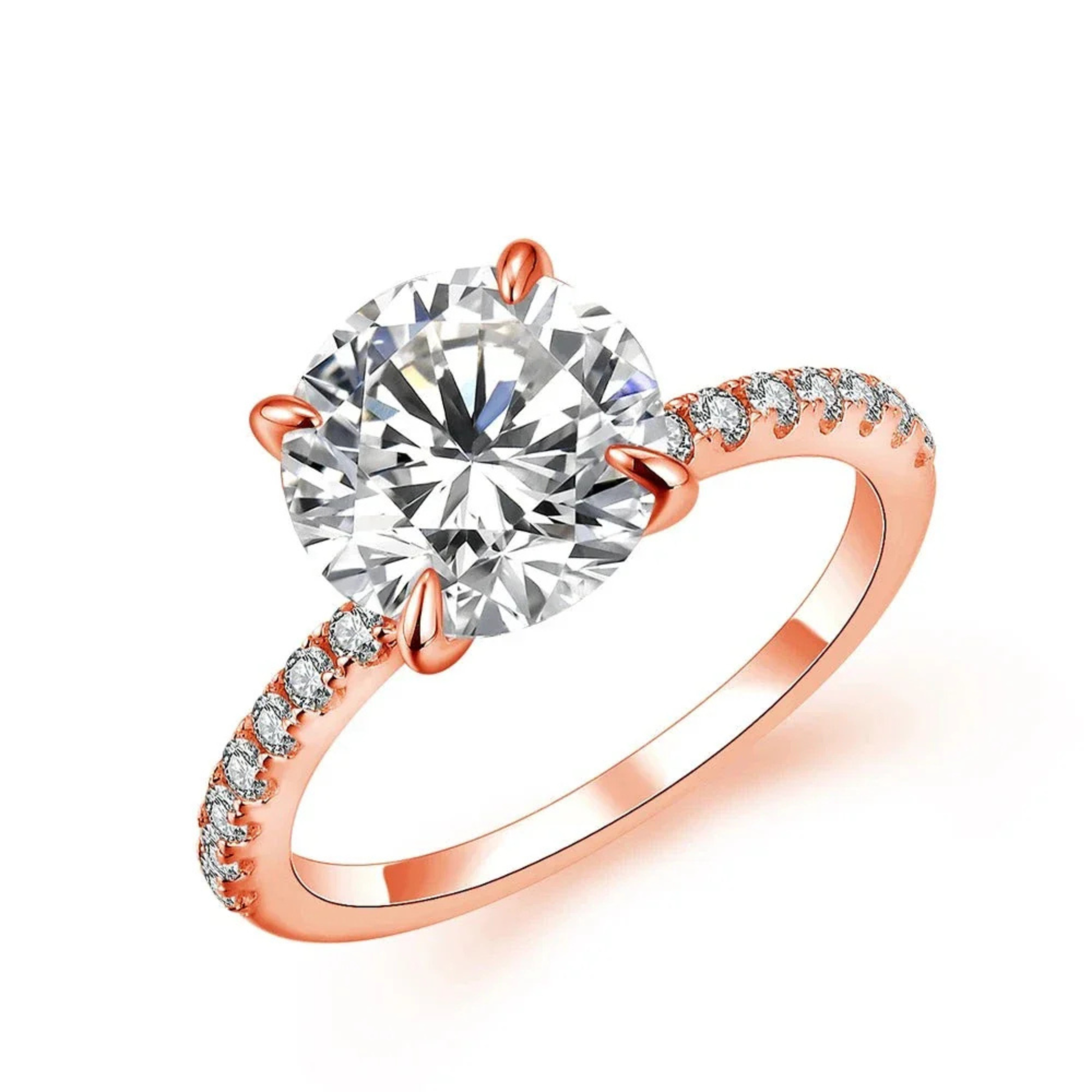 3 CT VVS1 D Color Moissanite Engagement Ring