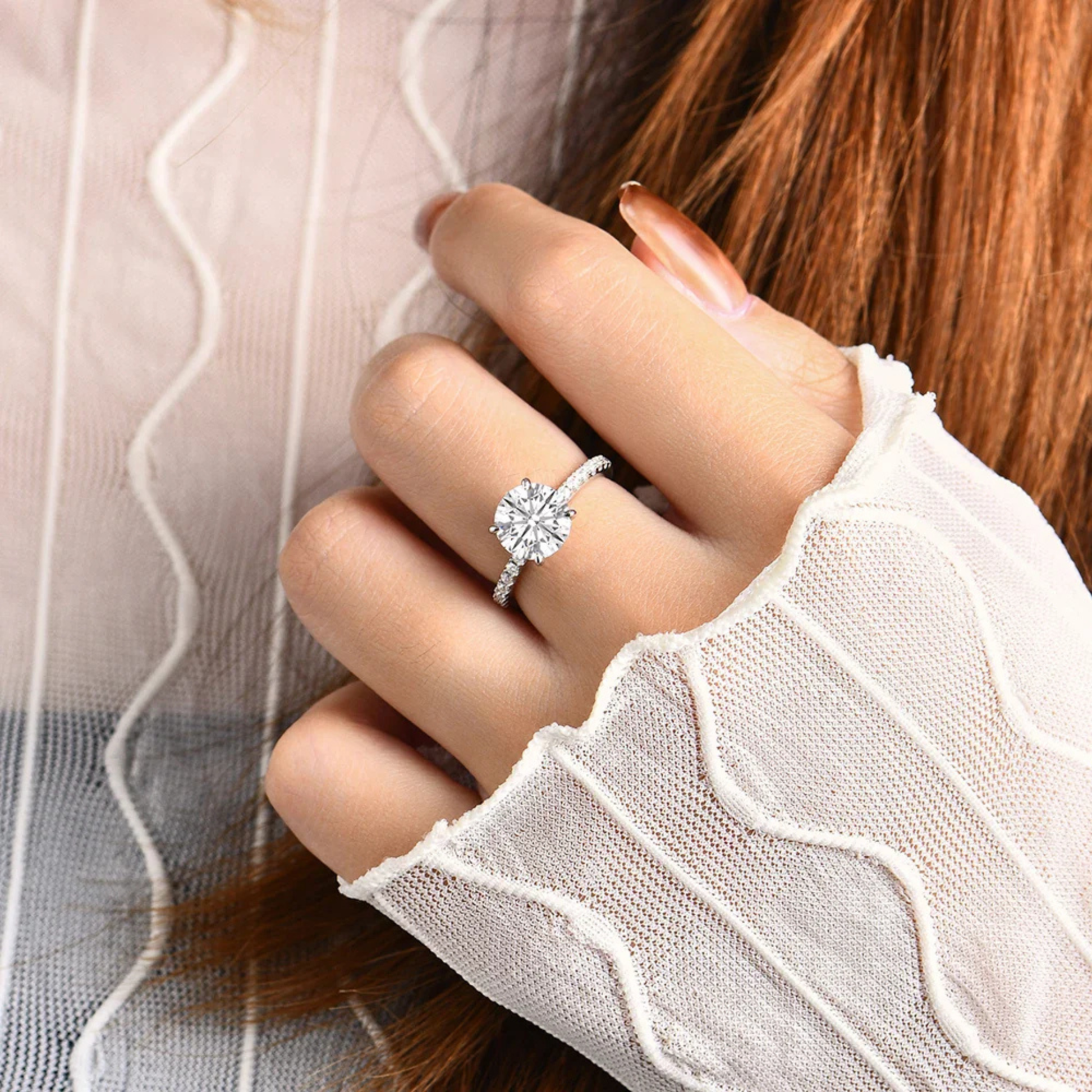3 CT VVS1 D Color Moissanite Engagement Ring