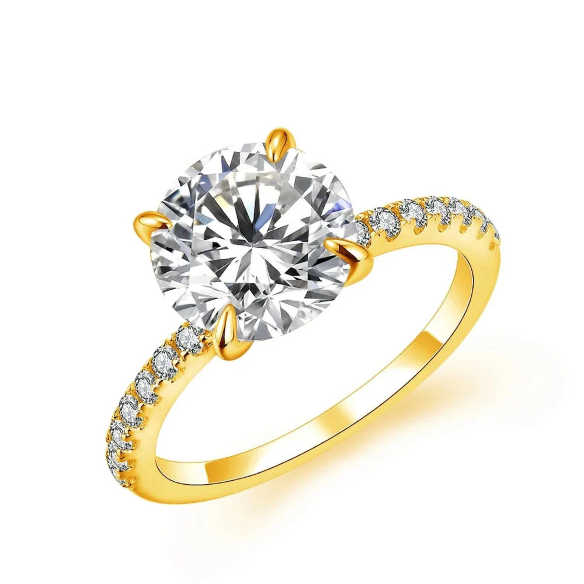 3 CT VVS1 D Color Moissanite Engagement Ring