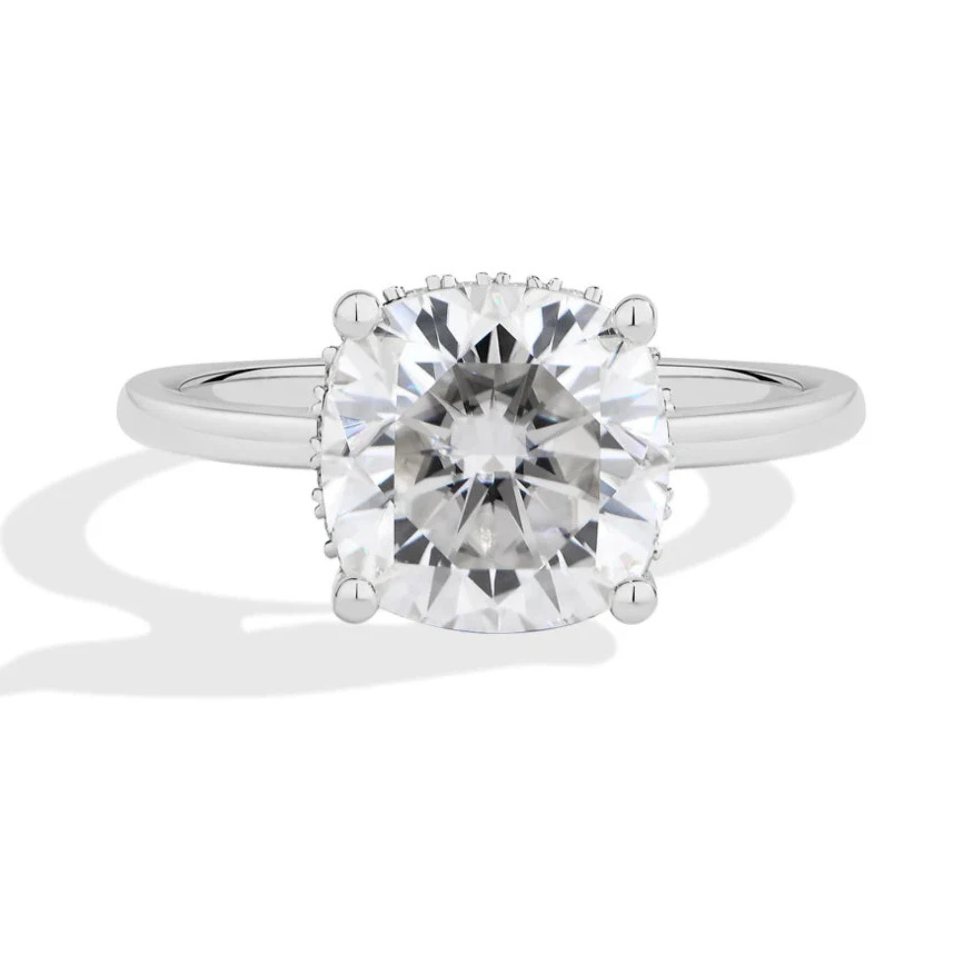 3.5 CT Cushion Cut Moissanite Engagement Ring