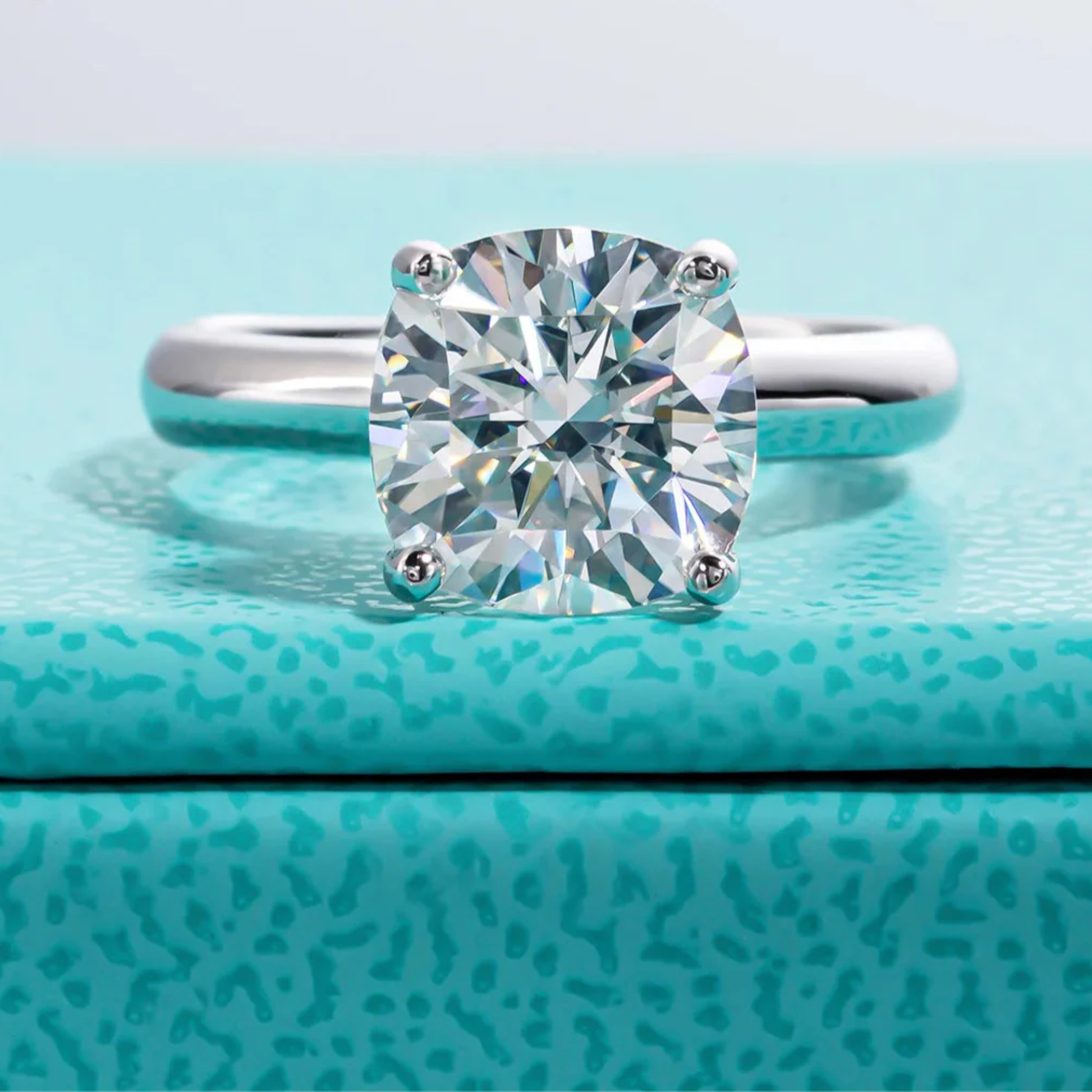 3.5 CT Cushion Cut Moissanite Engagement Ring