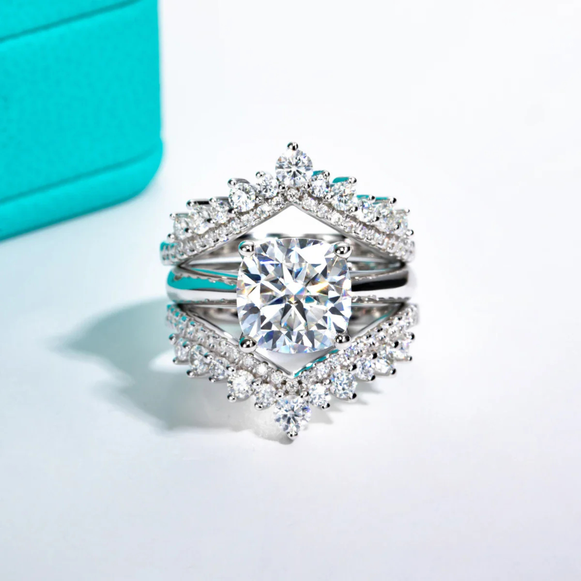 3.5 CT Cushion Cut Moissanite Engagement Ring