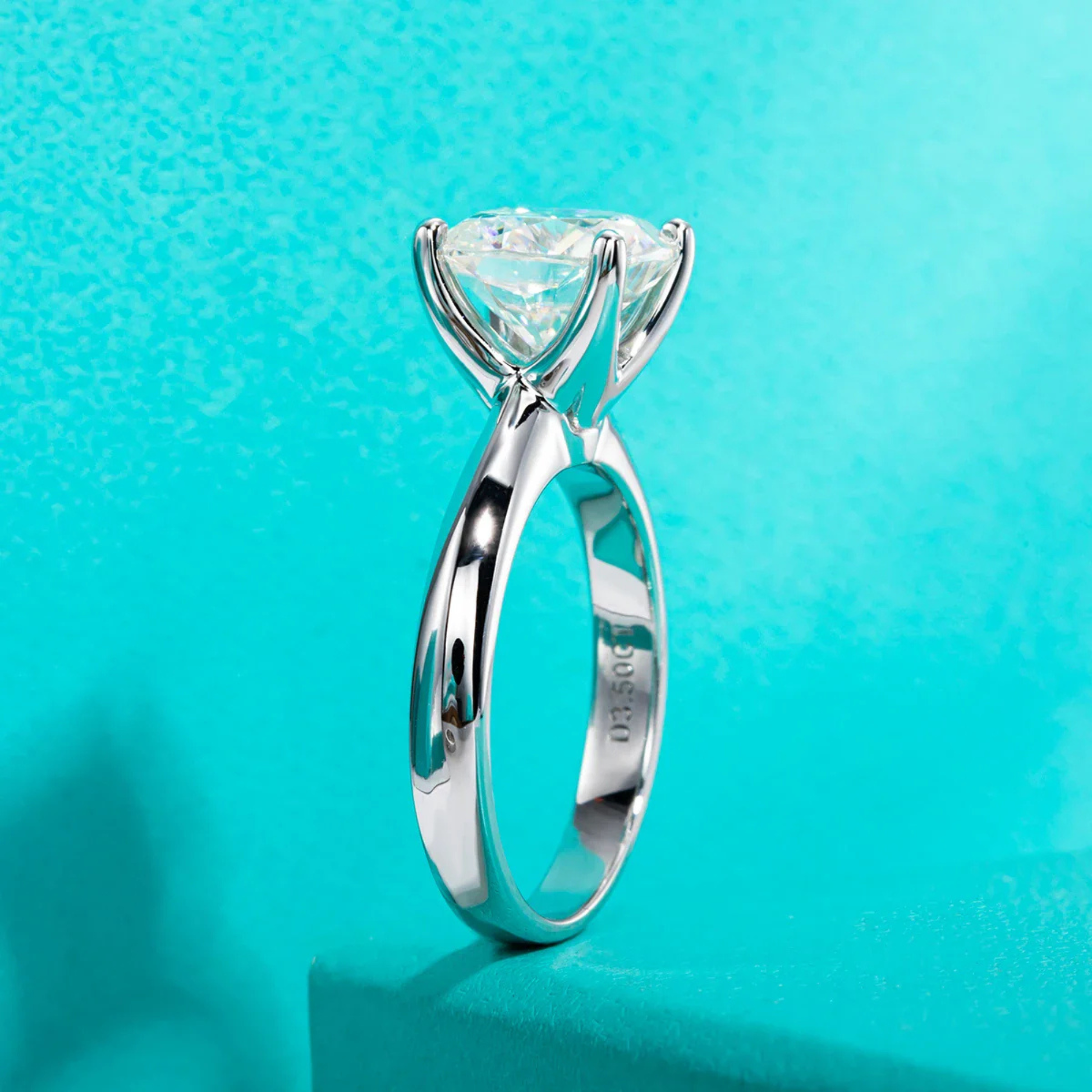 3.5 CT Cushion Cut Moissanite Engagement Ring