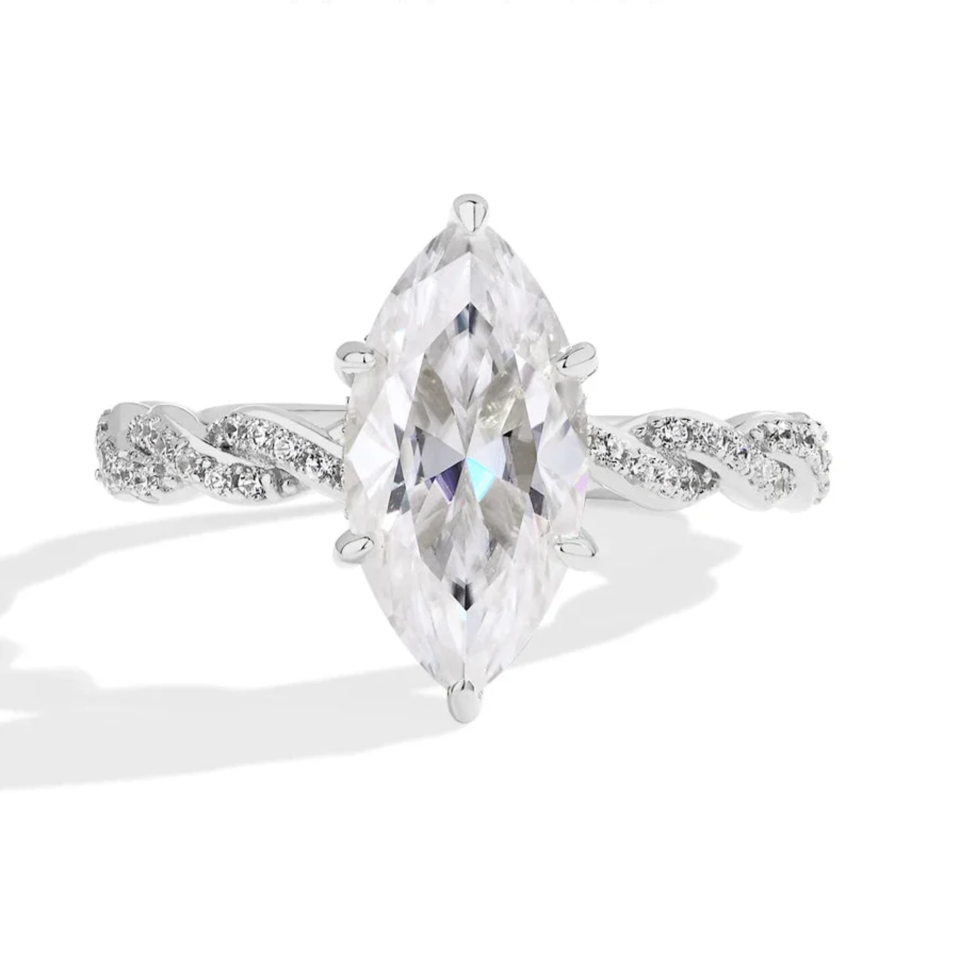 3 CT Marquise Cut Moissanite Engagement Ring