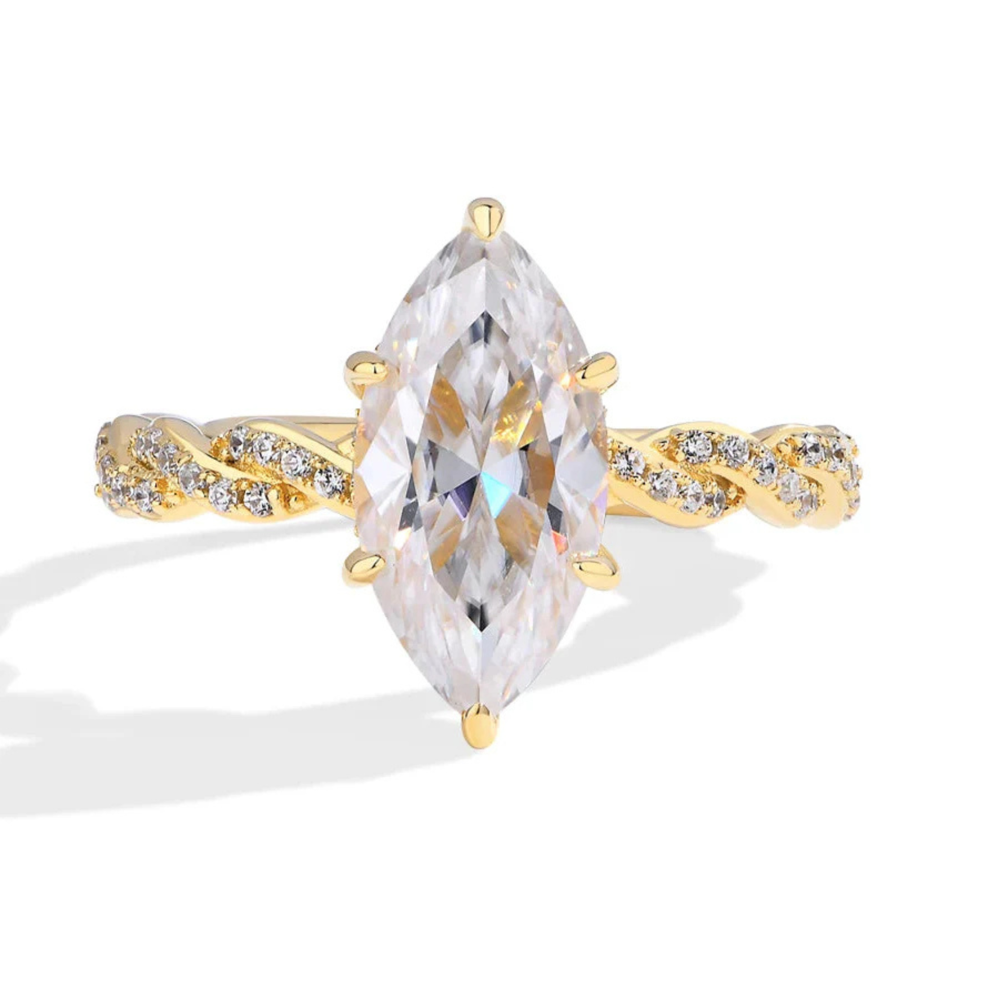 3 CT Marquise Cut Moissanite Engagement Ring