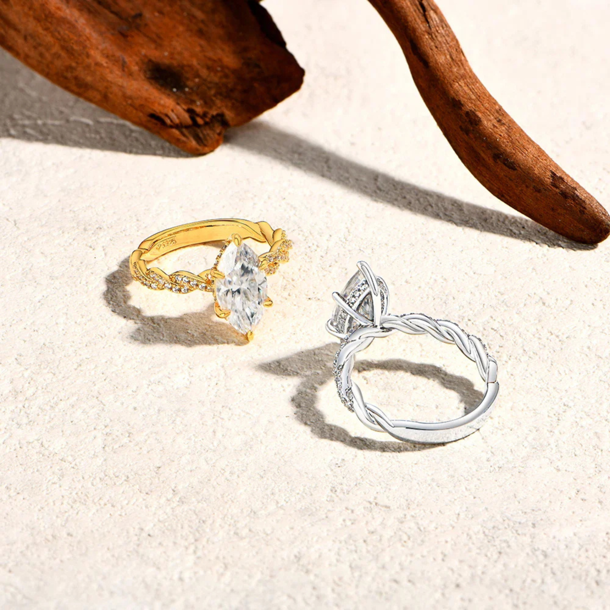 3 CT Marquise Cut Moissanite Engagement Ring