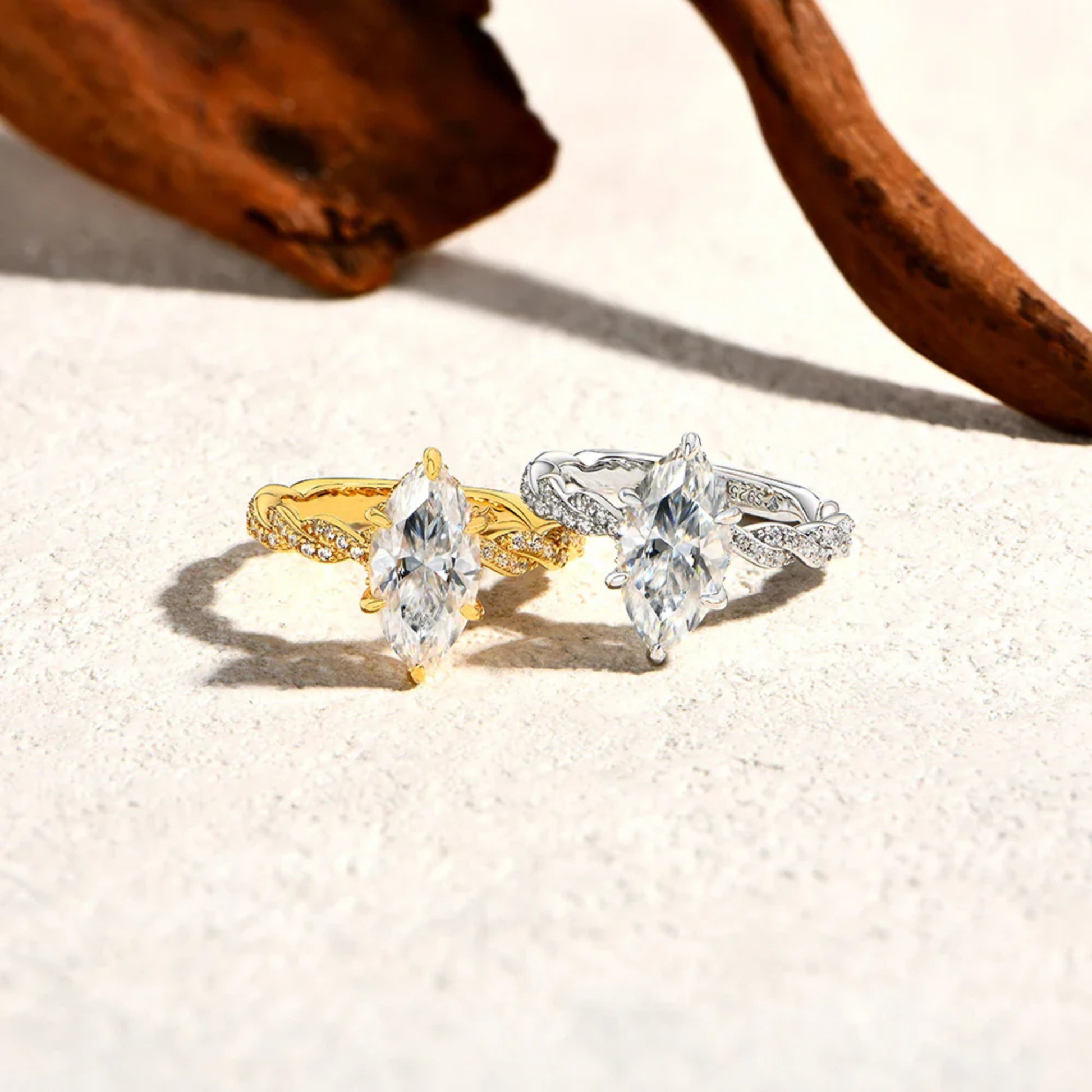 3 CT Marquise Cut Moissanite Engagement Ring