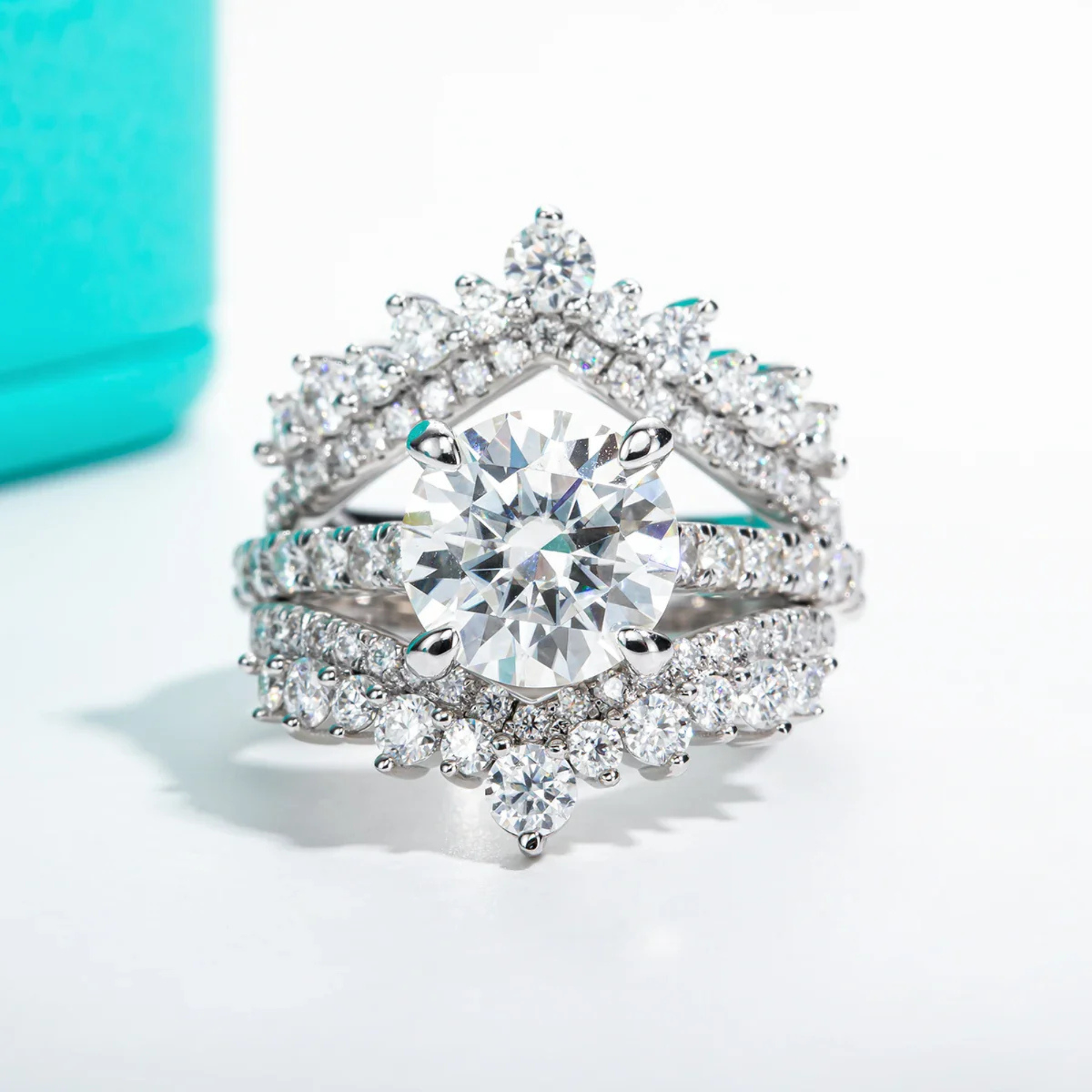 3 CT Round Cut Moissanite Engagement Ring