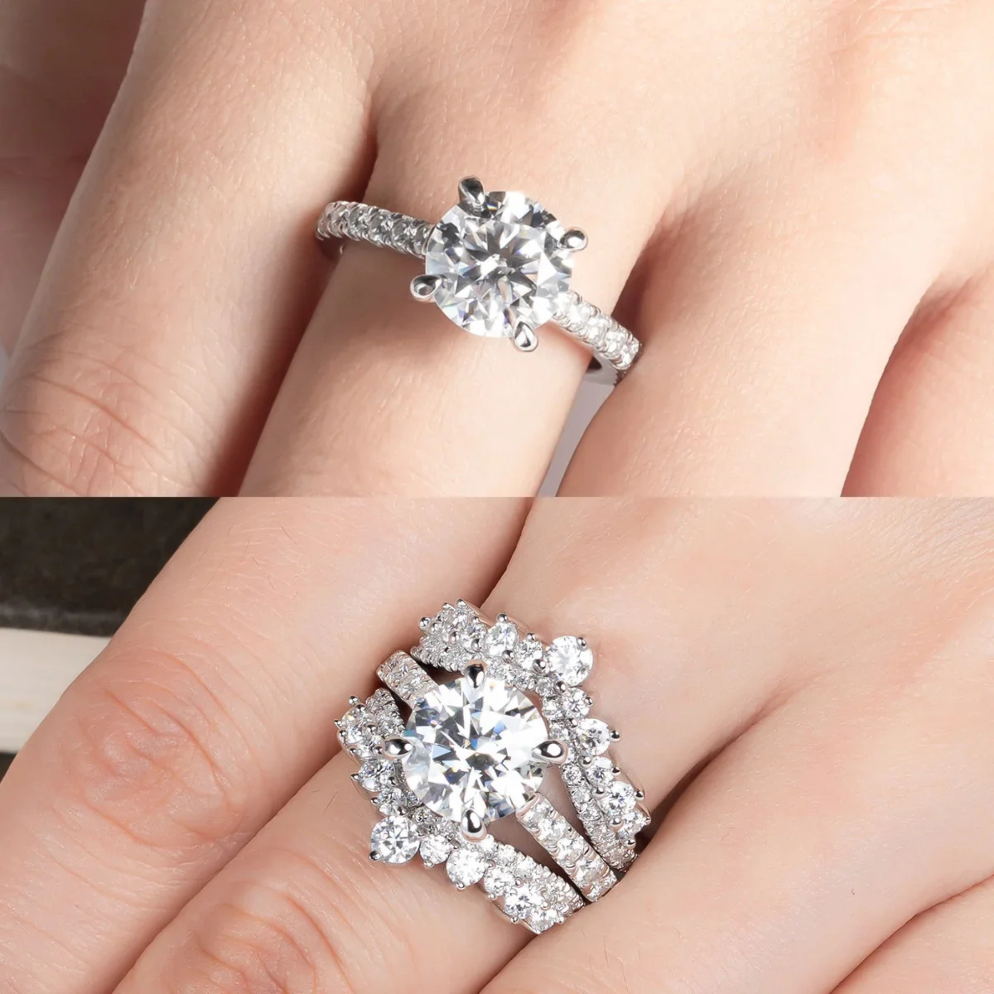3 CT Round Cut Moissanite Engagement Ring