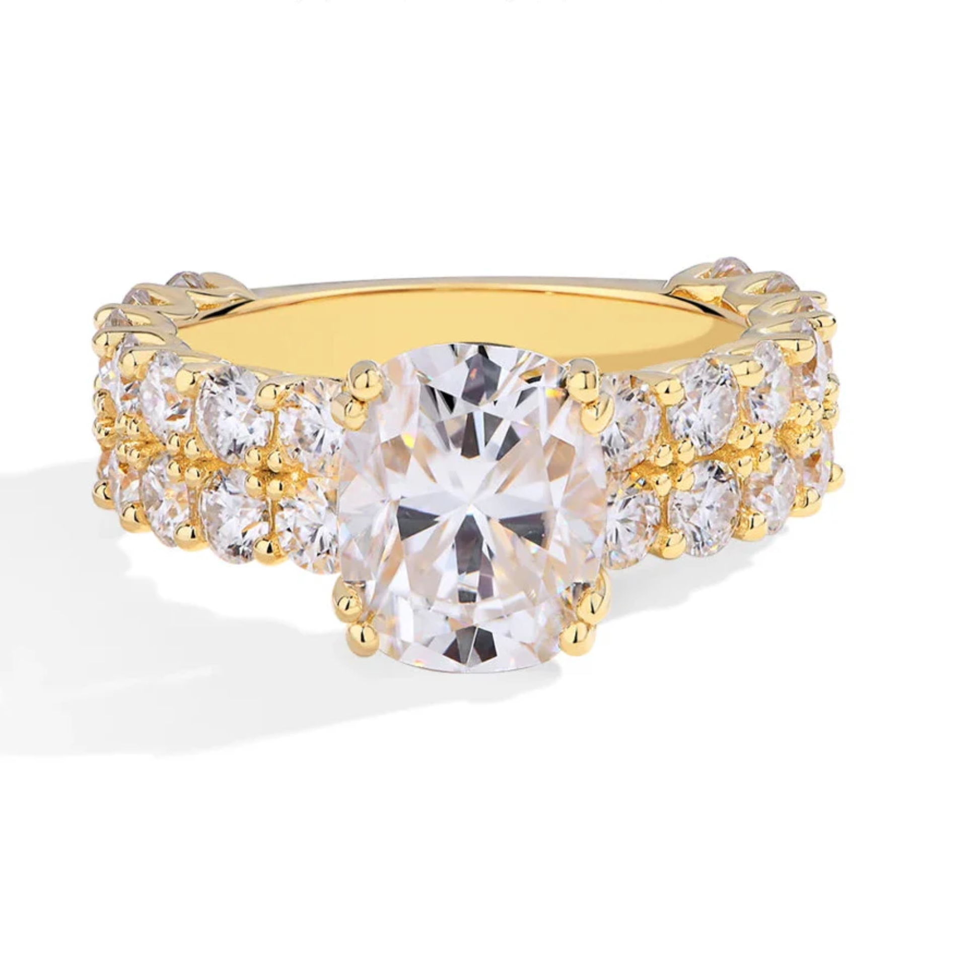 10*8mm Cushion Cut Moissanite Engagement Ring