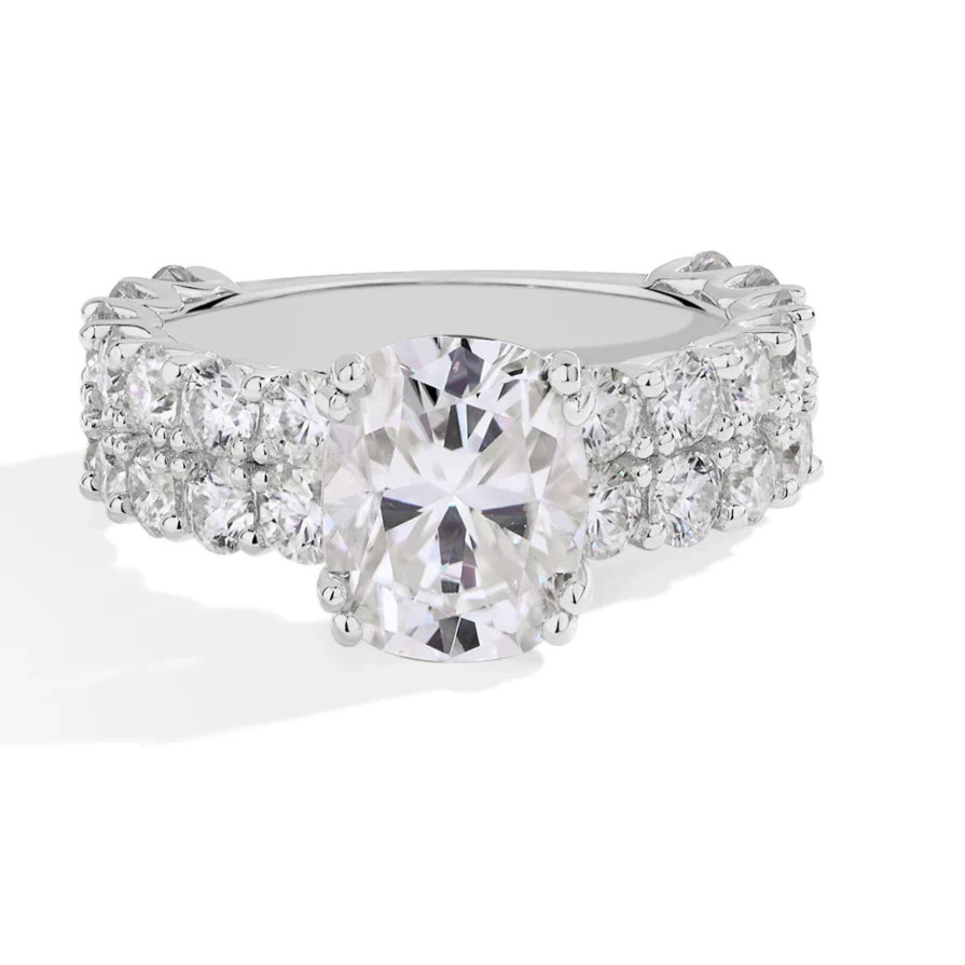 10*8mm Cushion Cut Moissanite Engagement Ring