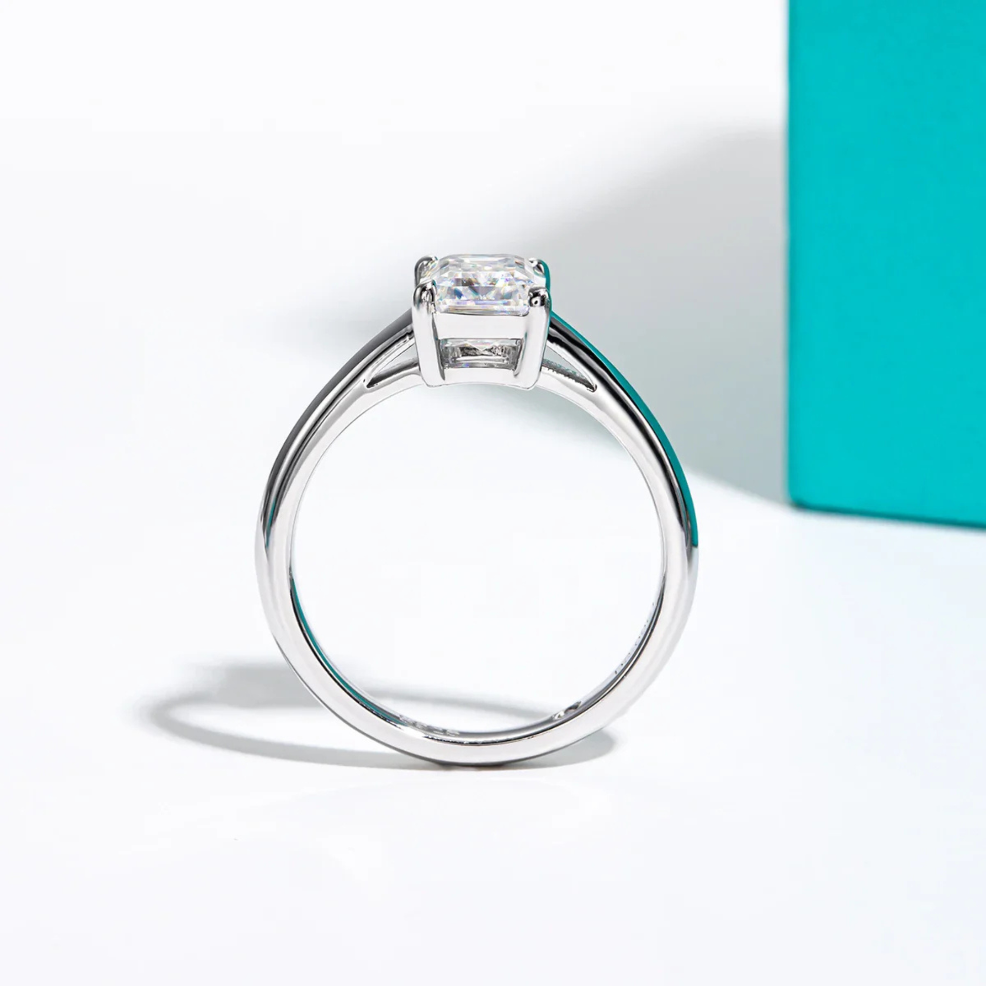 2 CT Emerald Cut Moissanite Engagement Ring