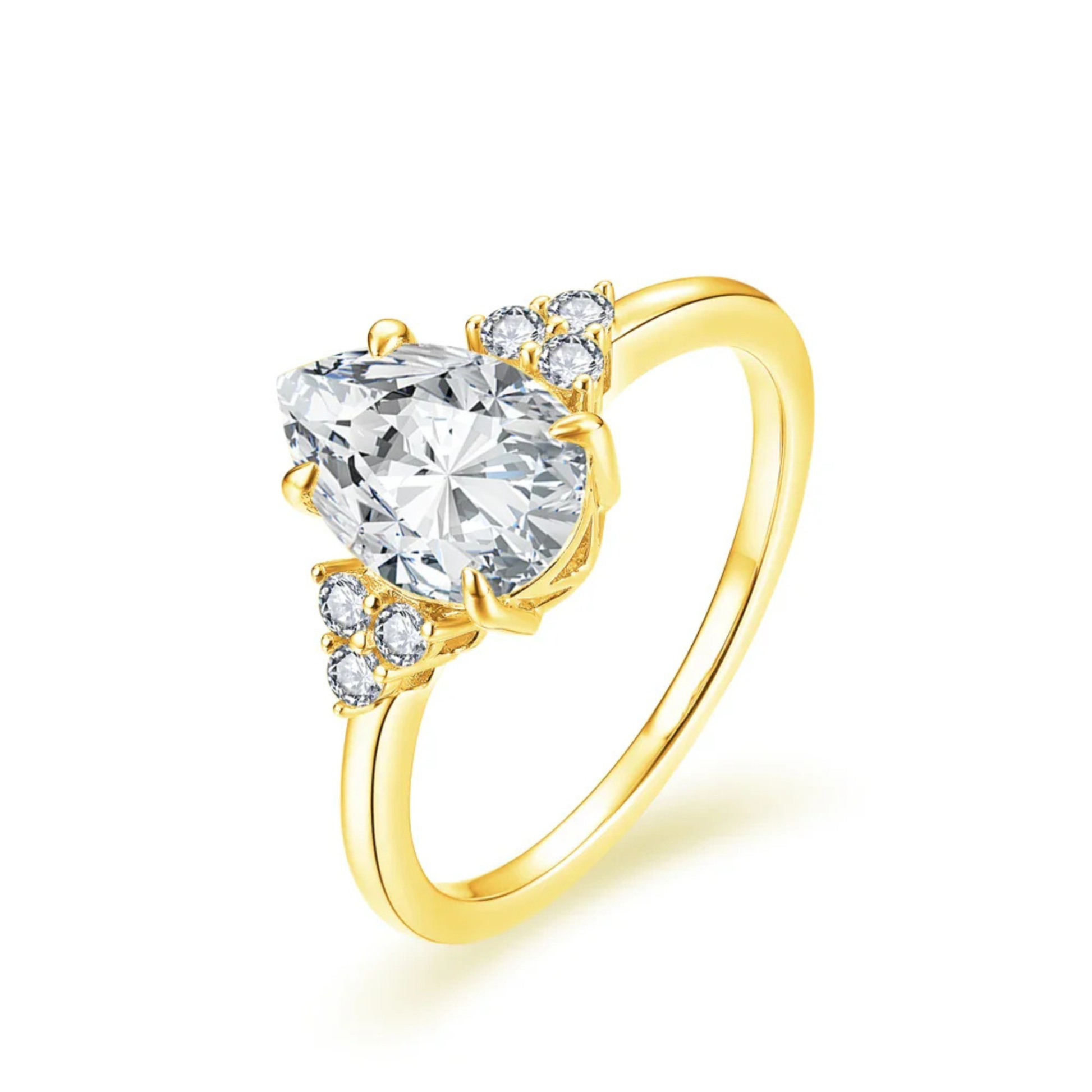2 CT Pear Cut Moissanite Engagement Ring