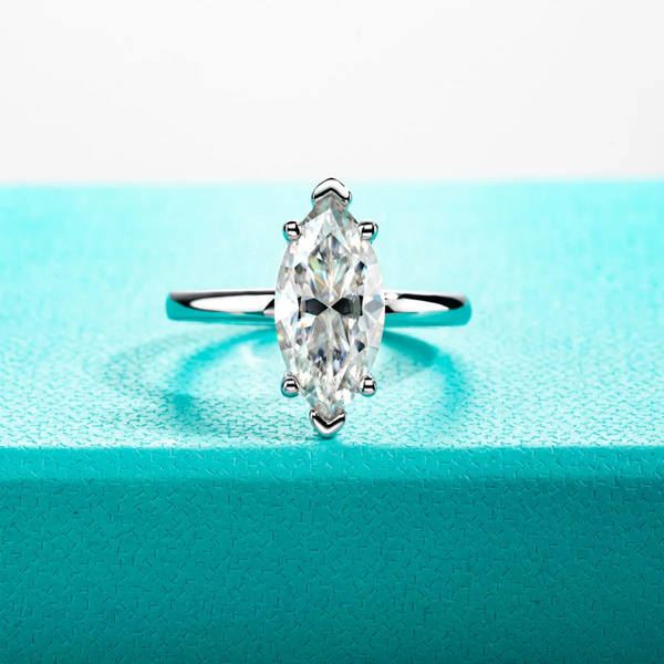 3 CT D Color Marquise Cut Moissanite Engagement Wedding