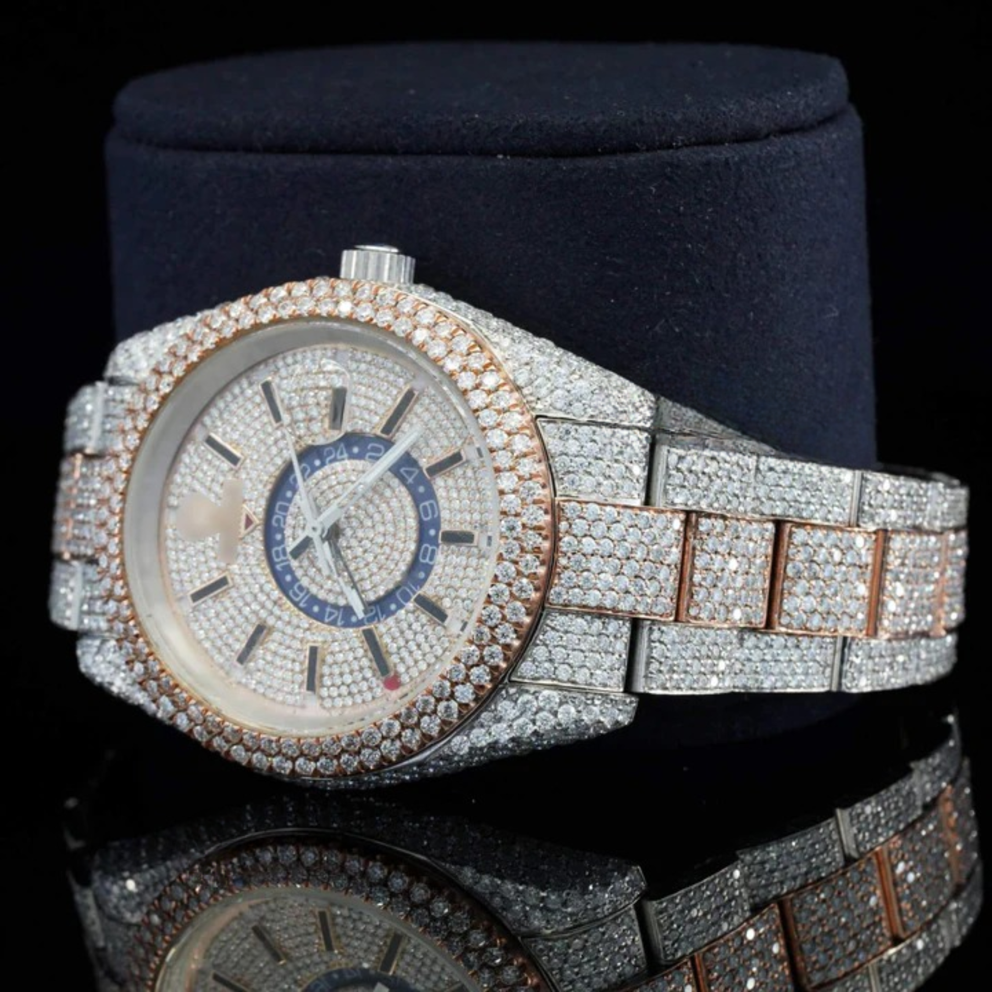 Fabulous White Dial Moissanite Diamond Watch for men