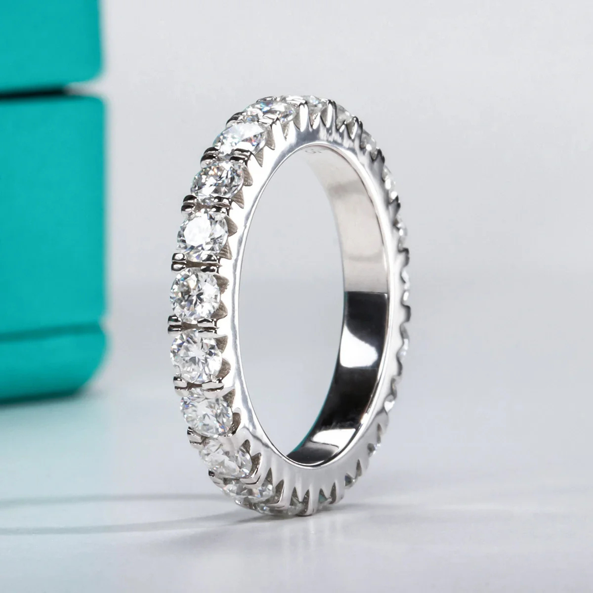 3.5 CT Round Cut Moissanite Engagement Ring Set