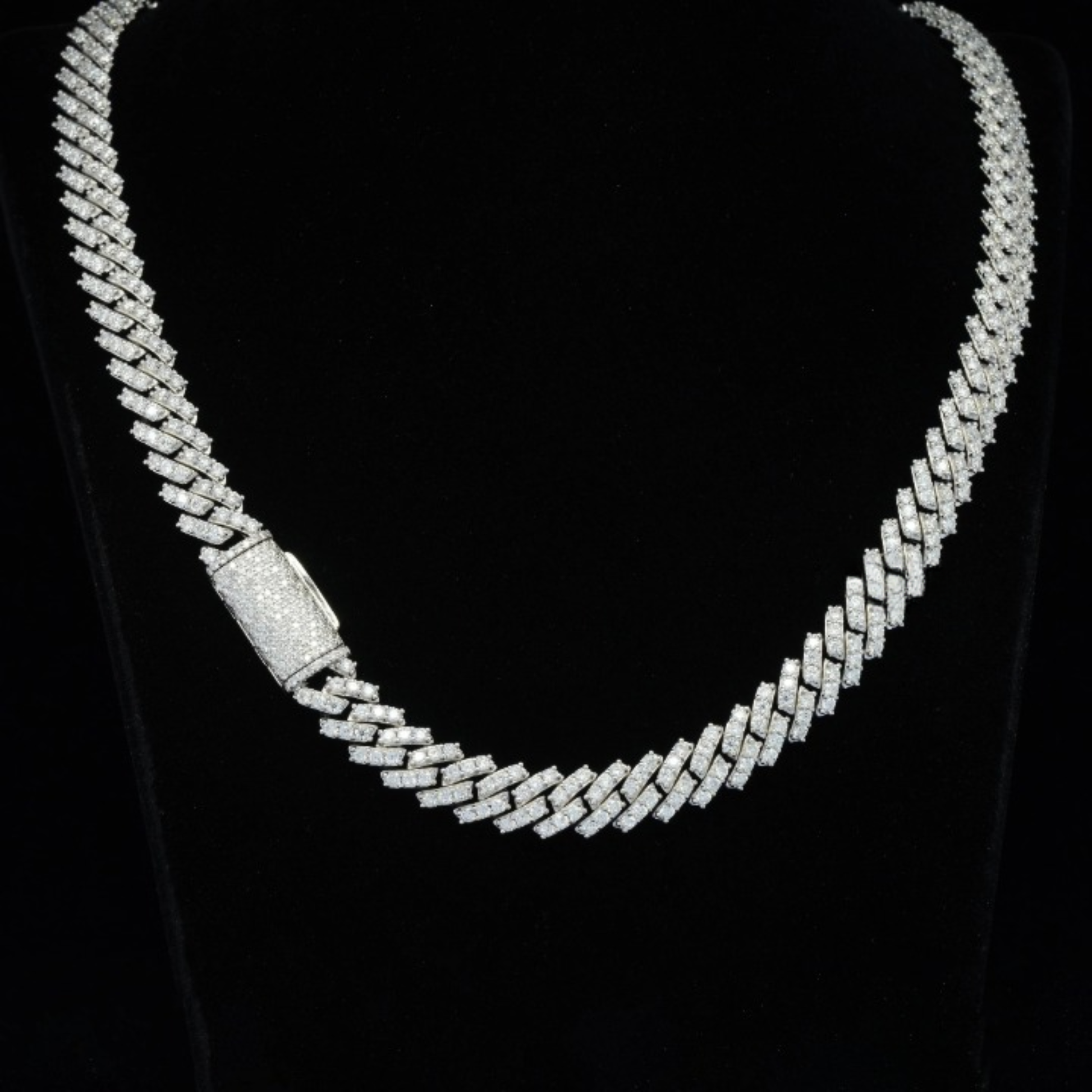Miami Cuban Link Chain Round Diamond Necklace For Men 9mm