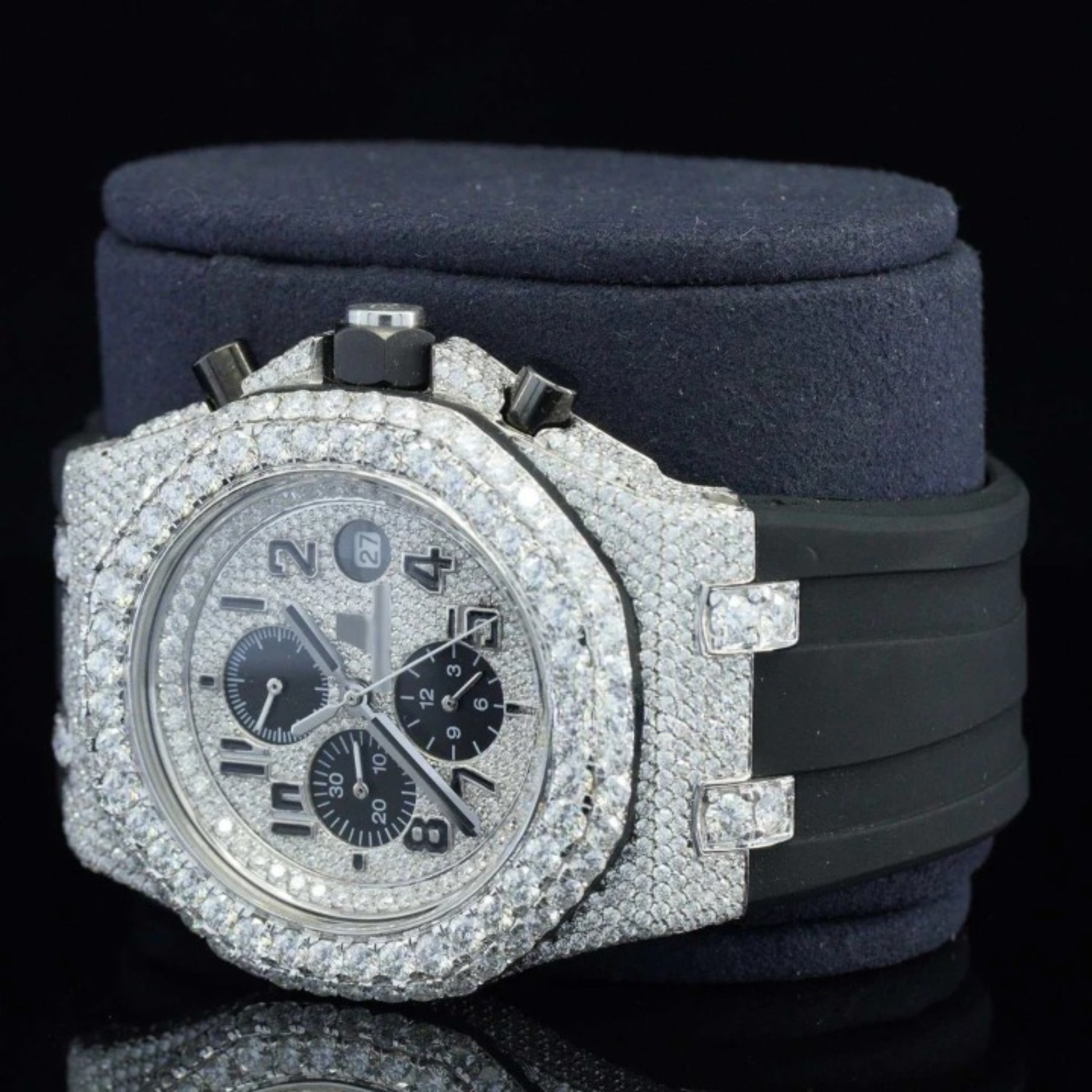 Luxury Iced Out Moissanite Watch Chronograph Automatic For Men