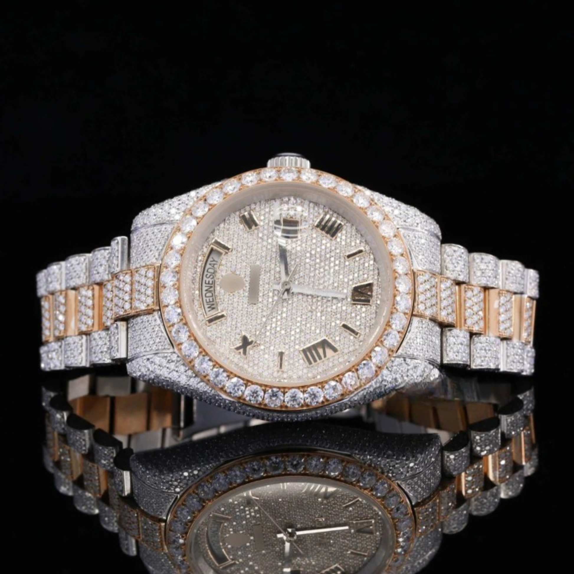 Stylish Full Body Diamond Iced Out Moissanite Watch Luxurious For Men