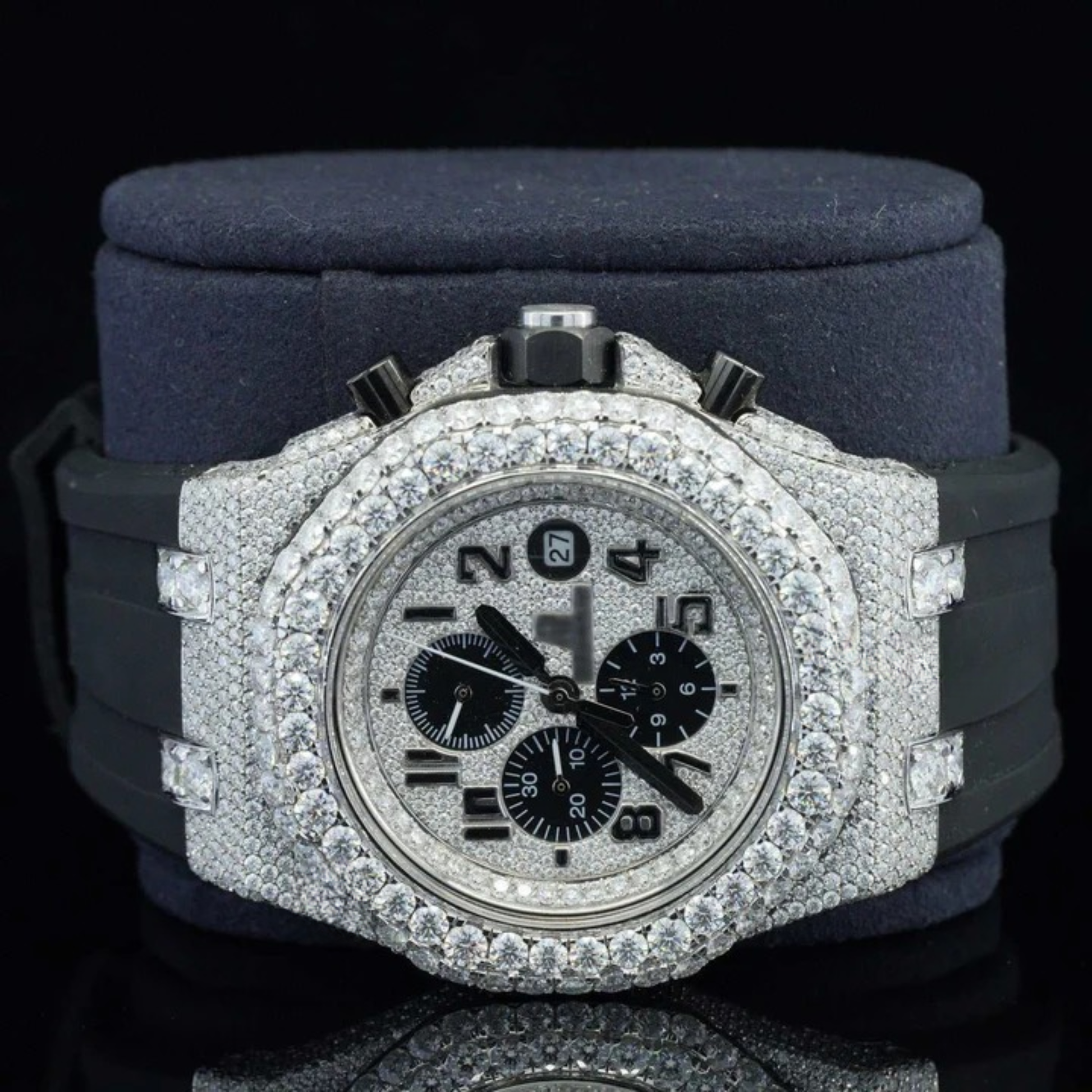 Luxury Iced Out Moissanite Watch Chronograph Automatic For Men