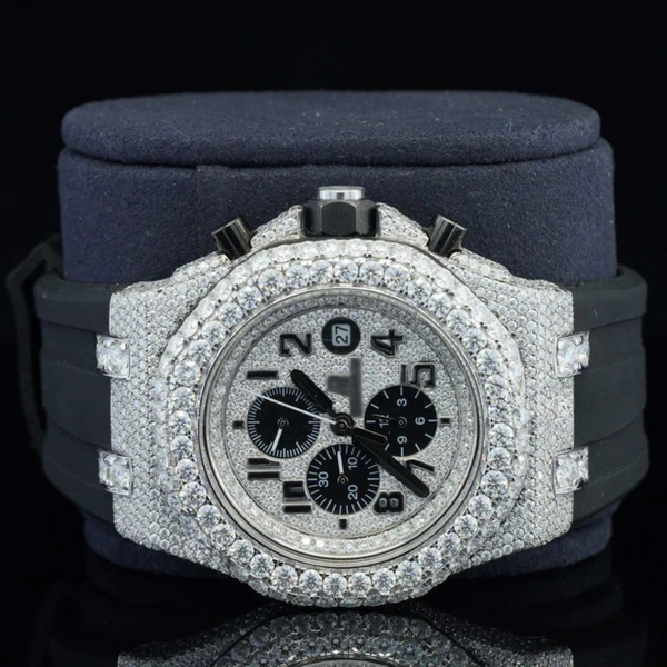 Luxury Iced Out Moissanite Watch Chronograph Automatic For Men
