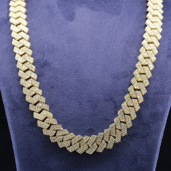 Buy 20mm iced out moissanite diamond cuban link chain necklace