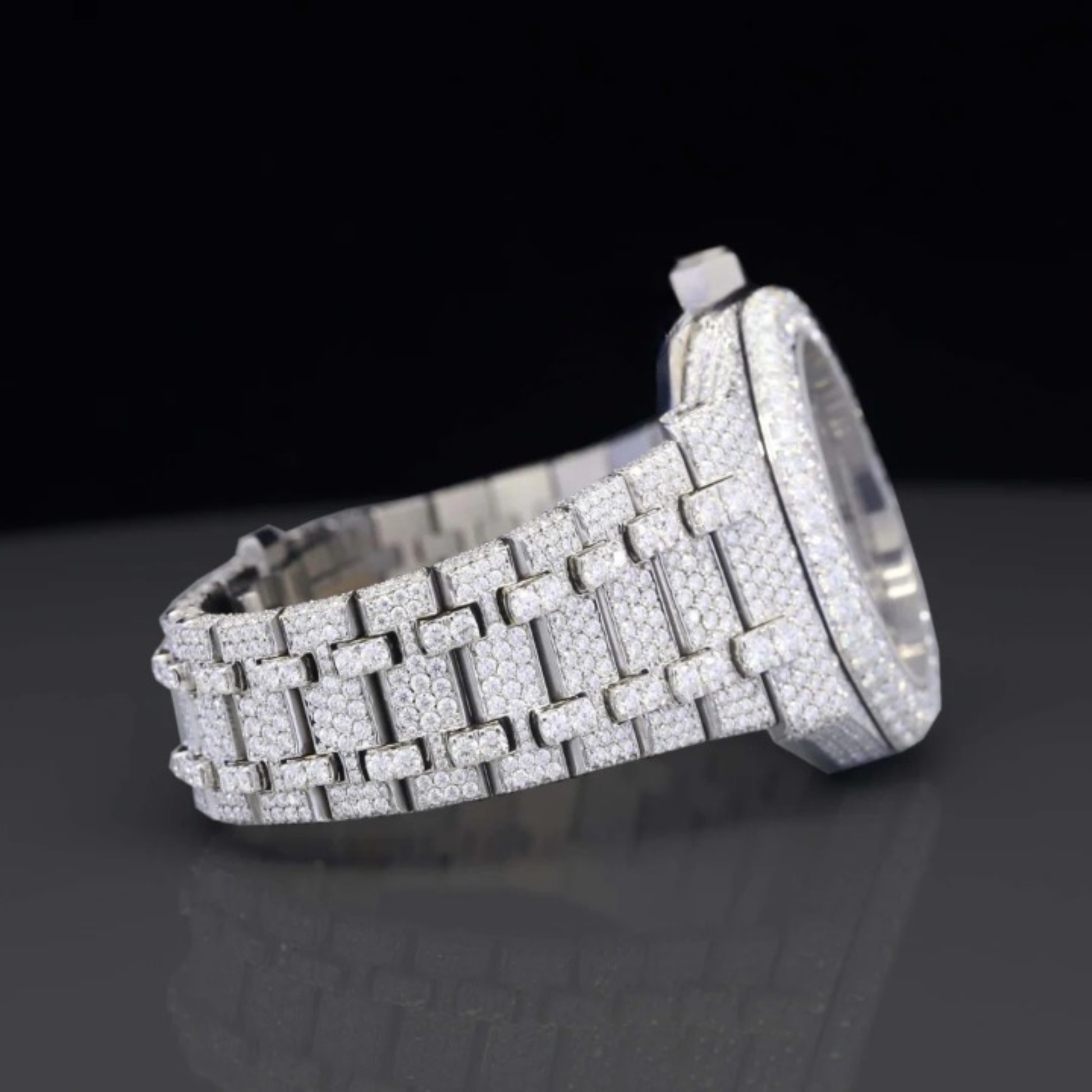 Unique Iced Out Moissanite Diamond Fully Automatic Watch For Men