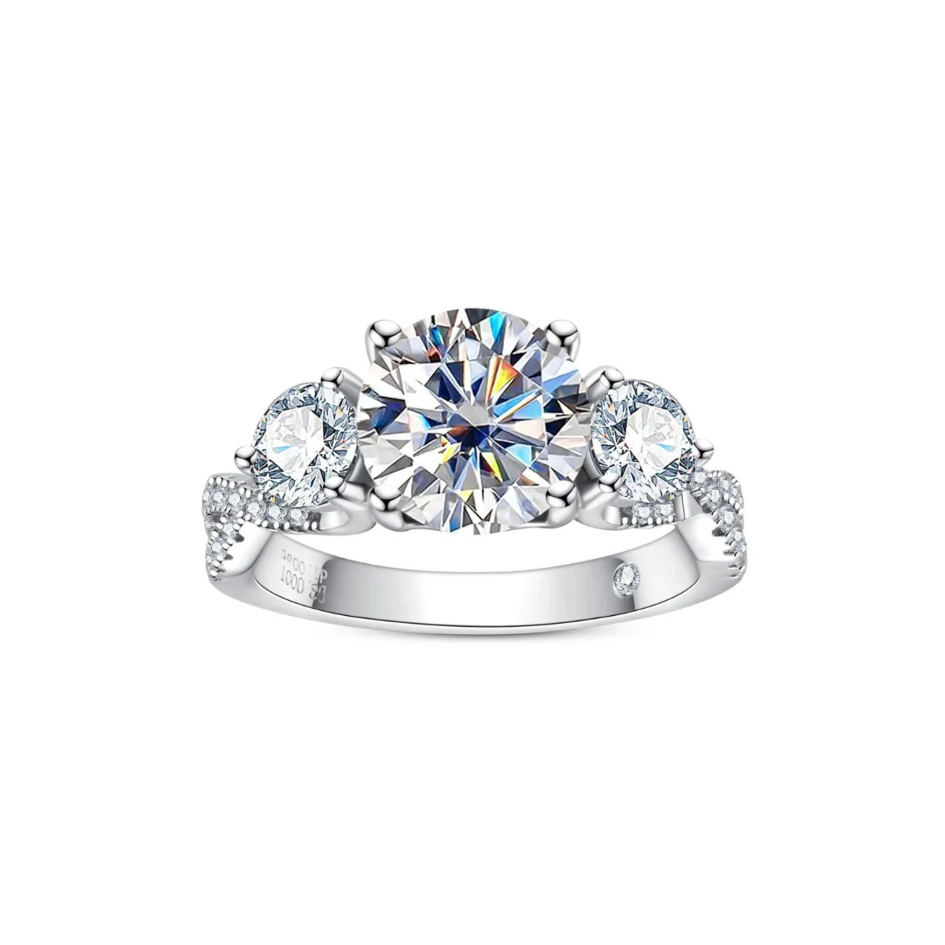 4.25 CTTW 3 Stone Infinity Engagement & Wedding Ring