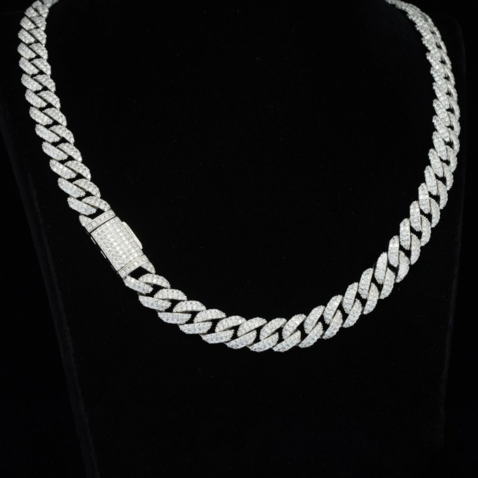 10mm Wide Moissanite Miami Cuban Link Chain For Men S925 Silver