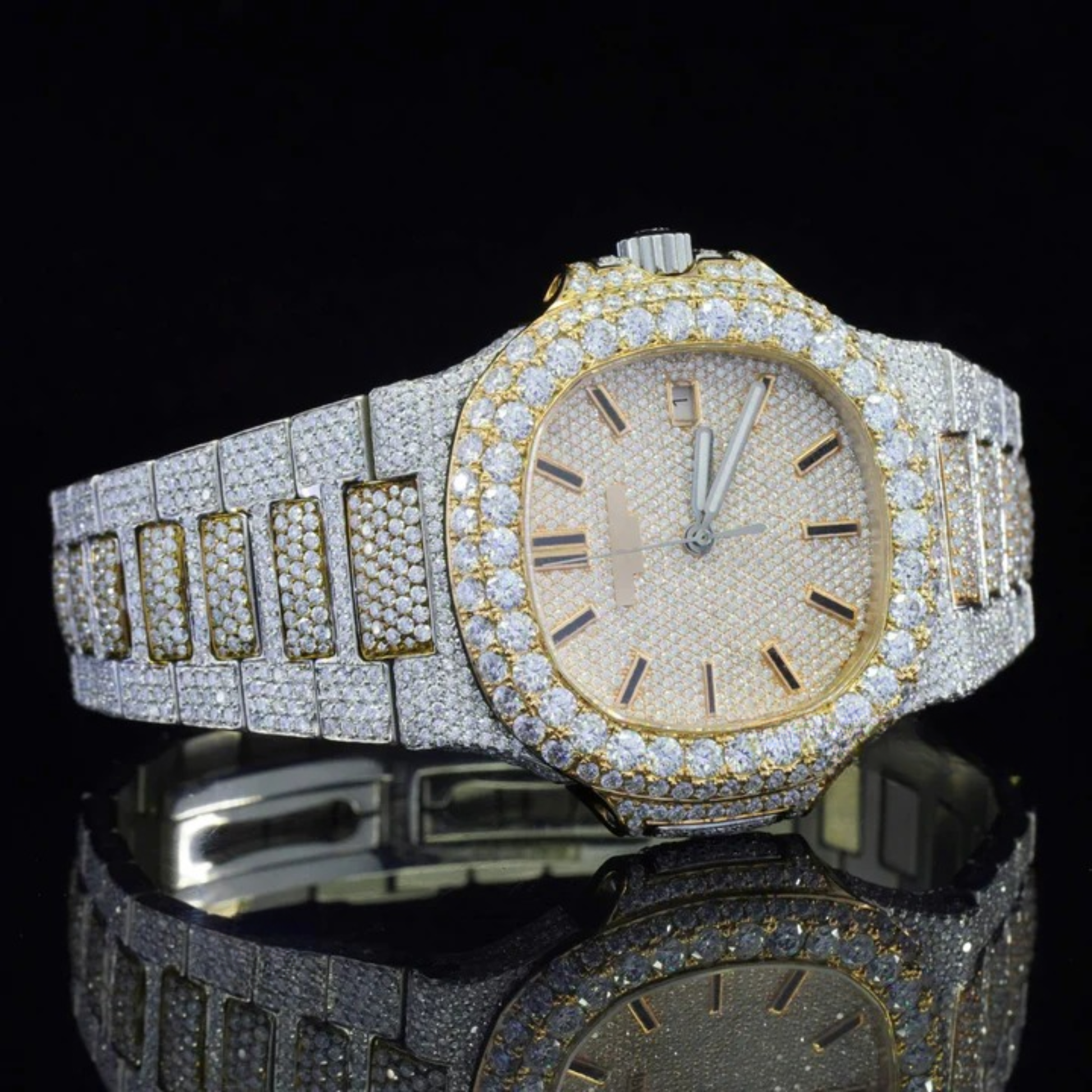 Amazing Mens Moissanite Watch Fully Iced Out For Men