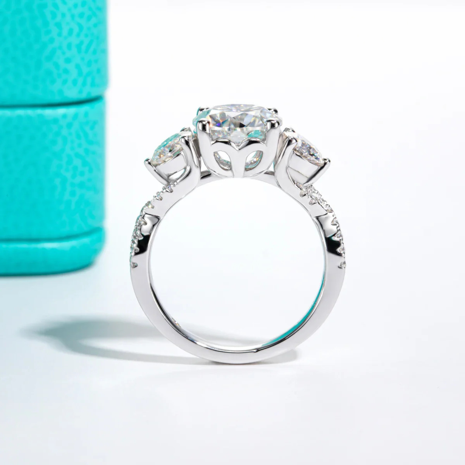 4.25 CTTW 3 Stone Infinity Engagement & Wedding Ring
