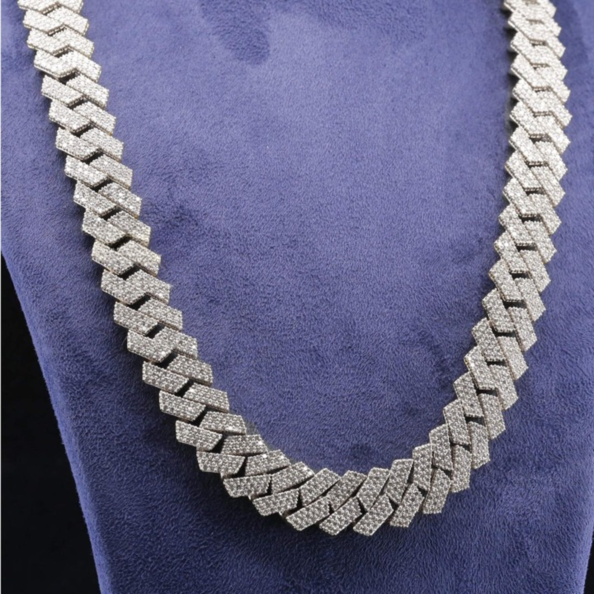 Buy 20mm iced out moissanite diamond cuban link chain necklace