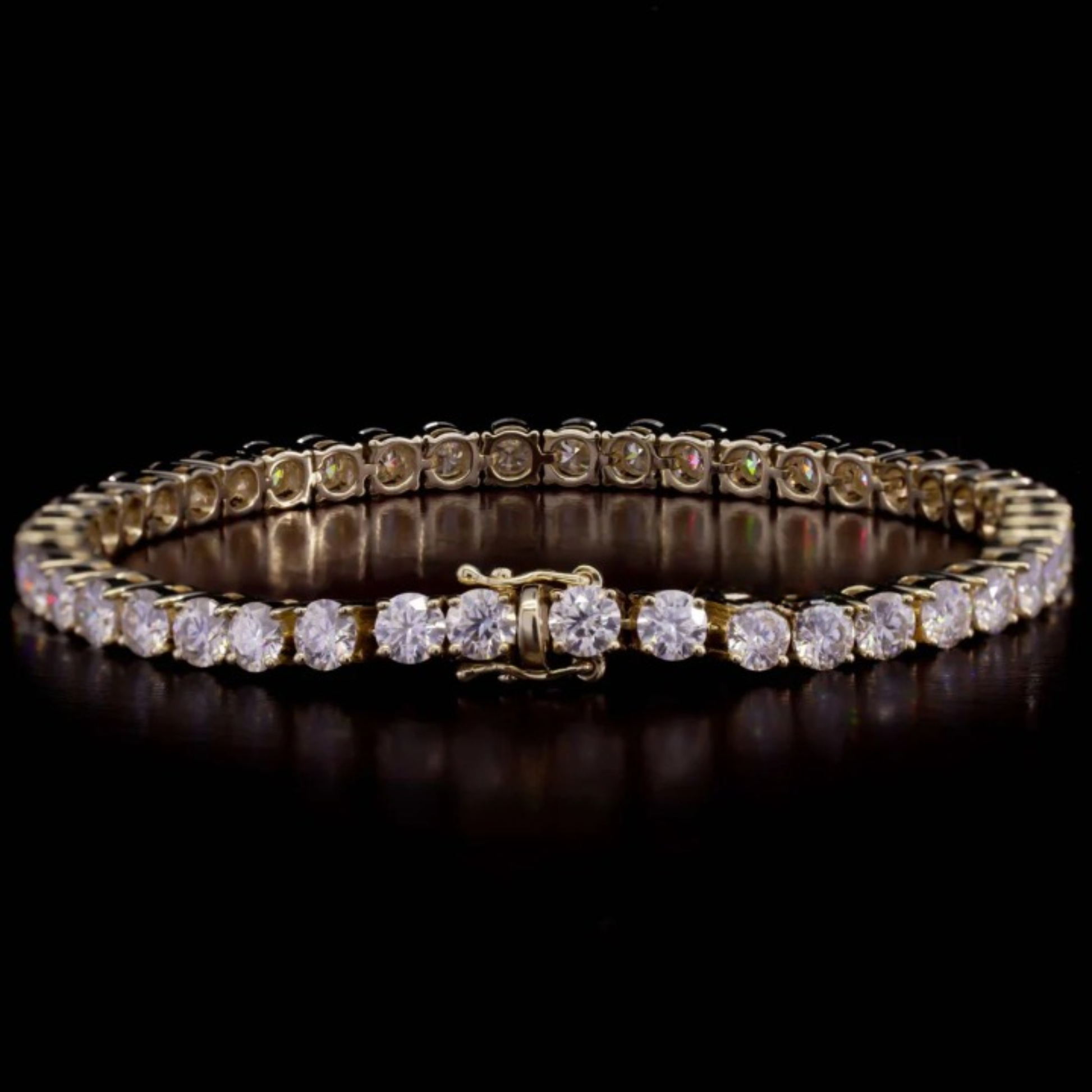 4.00MM Moissanite Round Diamond Unisex Tennis Bracelet