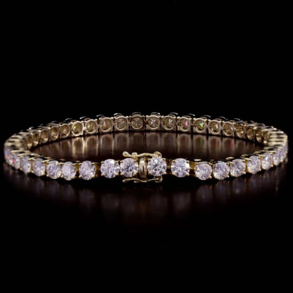 4.00MM Moissanite Round Diamond Unisex Tennis Bracelet