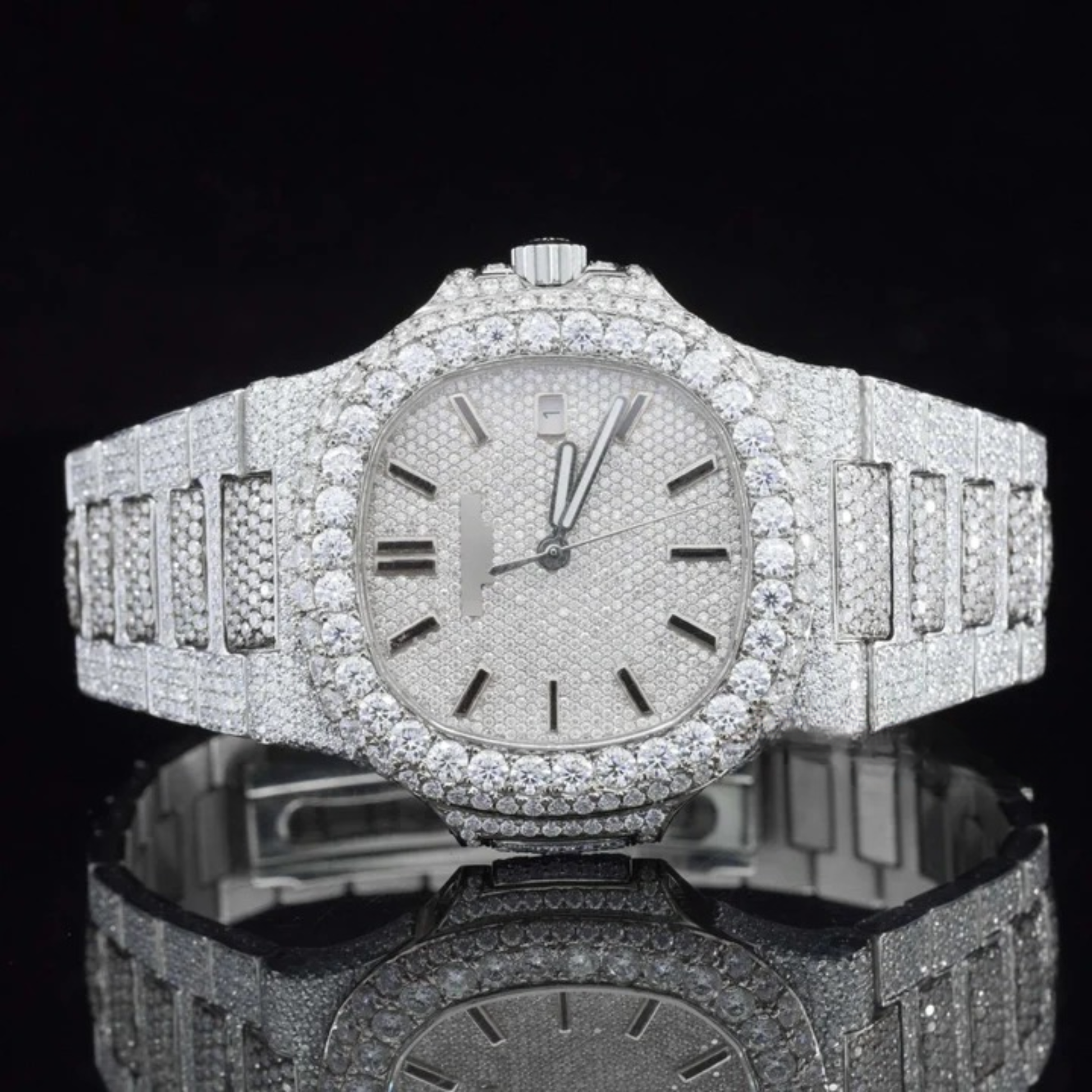 Amazing Mens Moissanite Watch Fully Iced Out For Men
