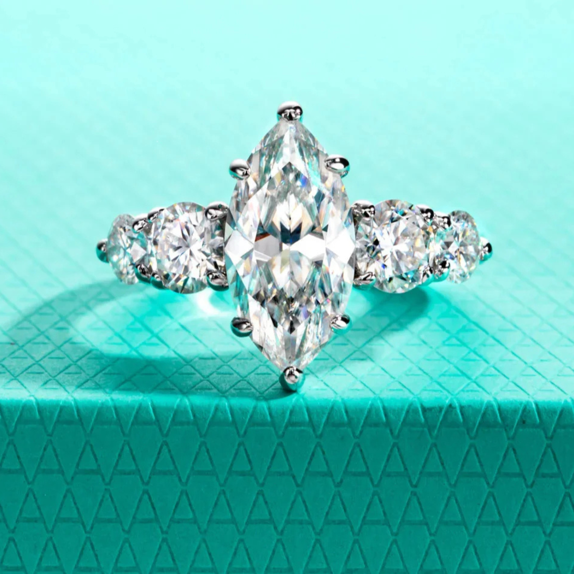 3 Carat Marquise Cut Moissanite Engagement Ring