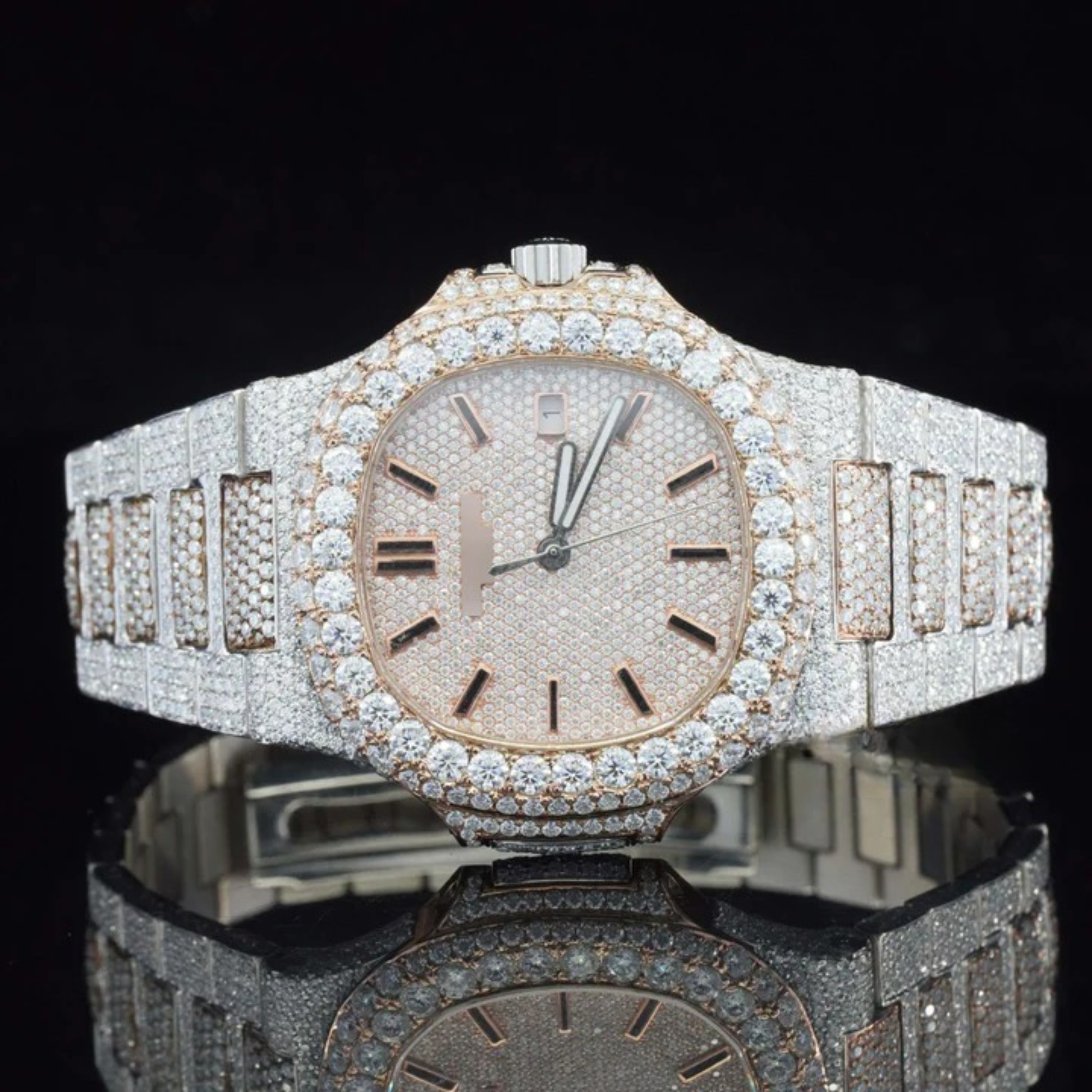 Amazing Mens Moissanite Watch Fully Iced Out For Men
