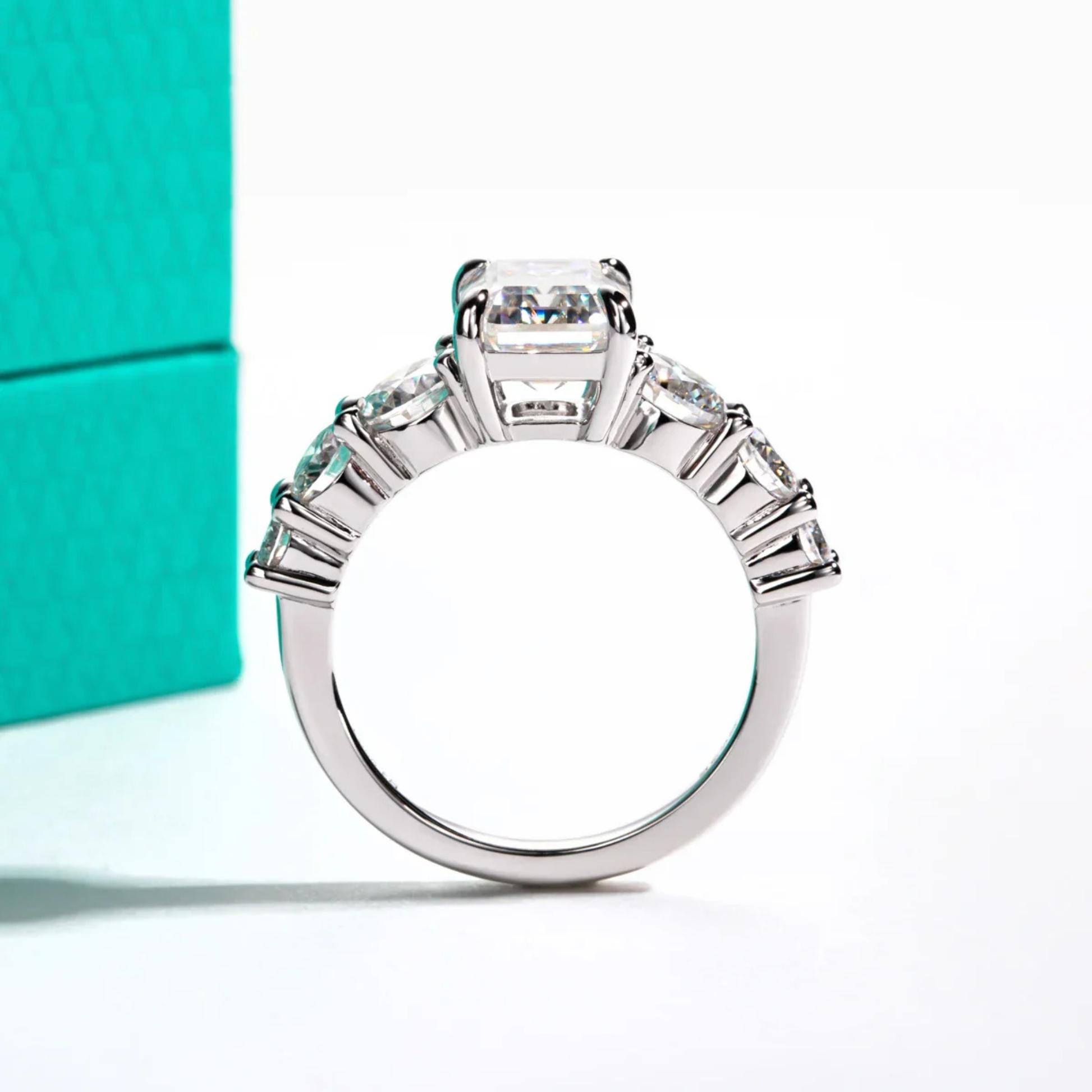 3 CT Emerald Cut Moissanite Engagement Ring