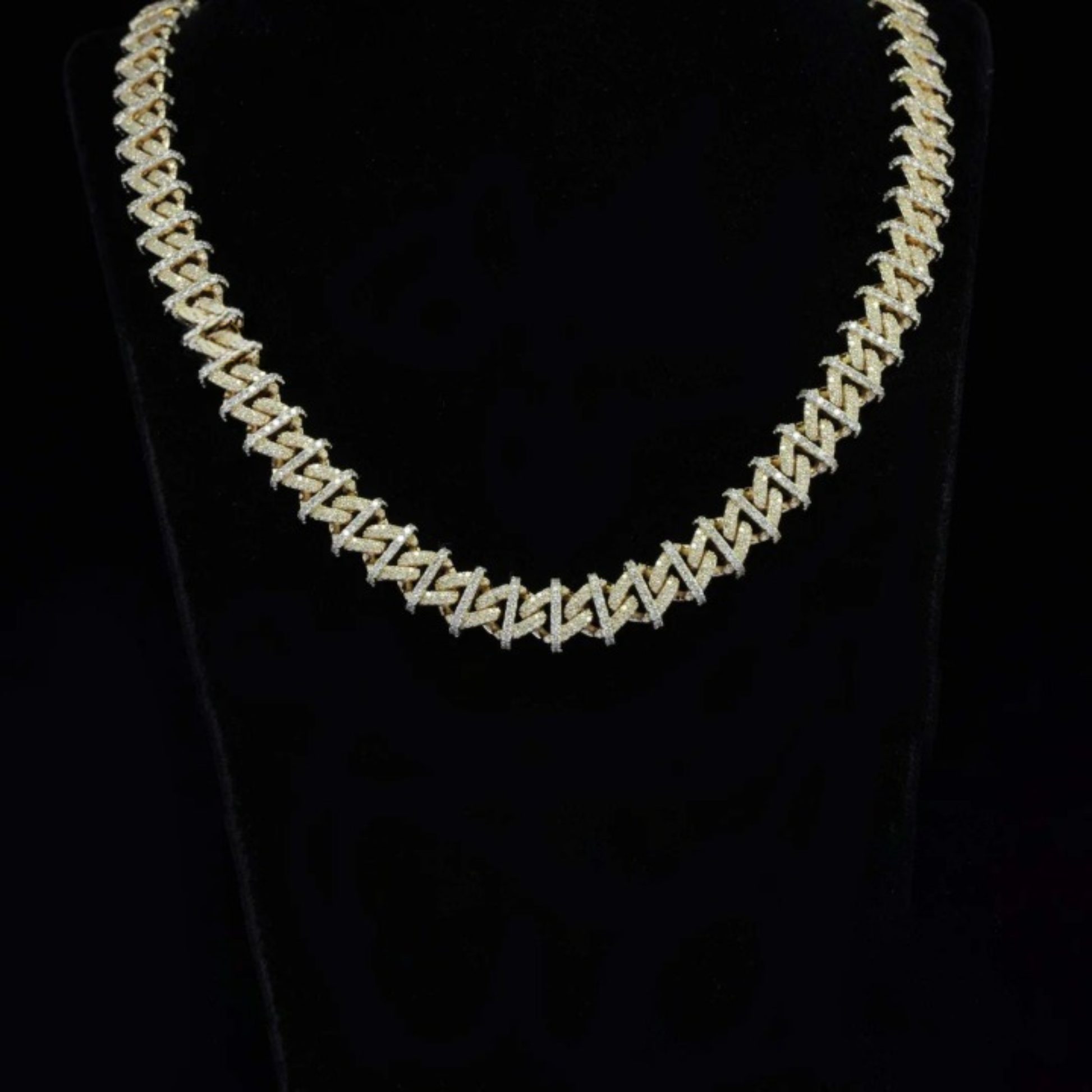 16mm Moissanite Diamond Embellished Hip Hop Style Unisex Cuban Link Chain